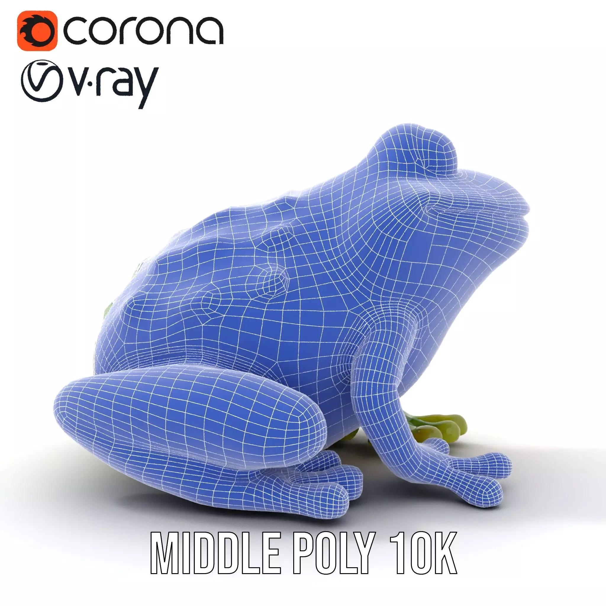 Green Frog Figurine model pack Low-poly 3D model_14