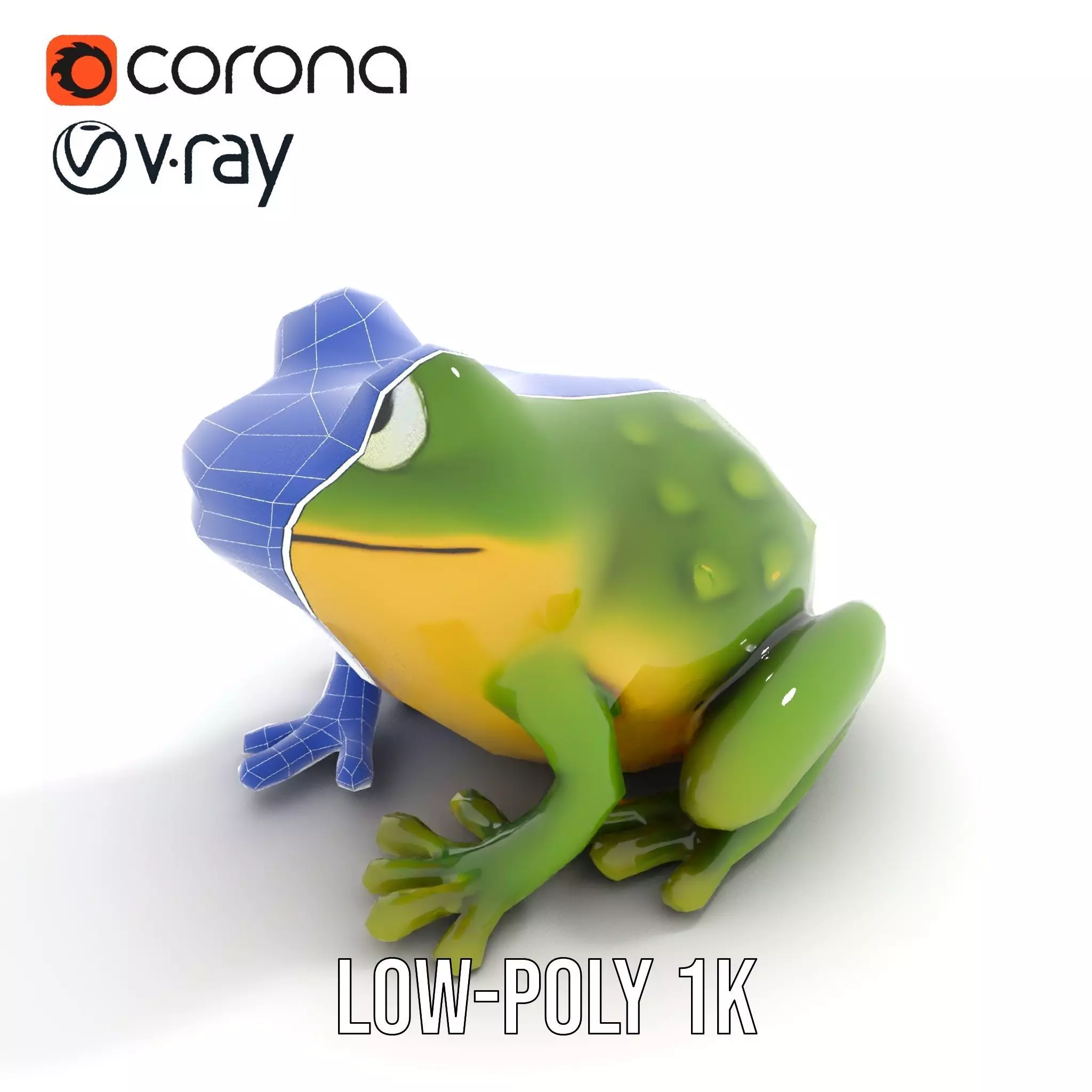 Green Frog Figurine model pack Low-poly 3D model_20
