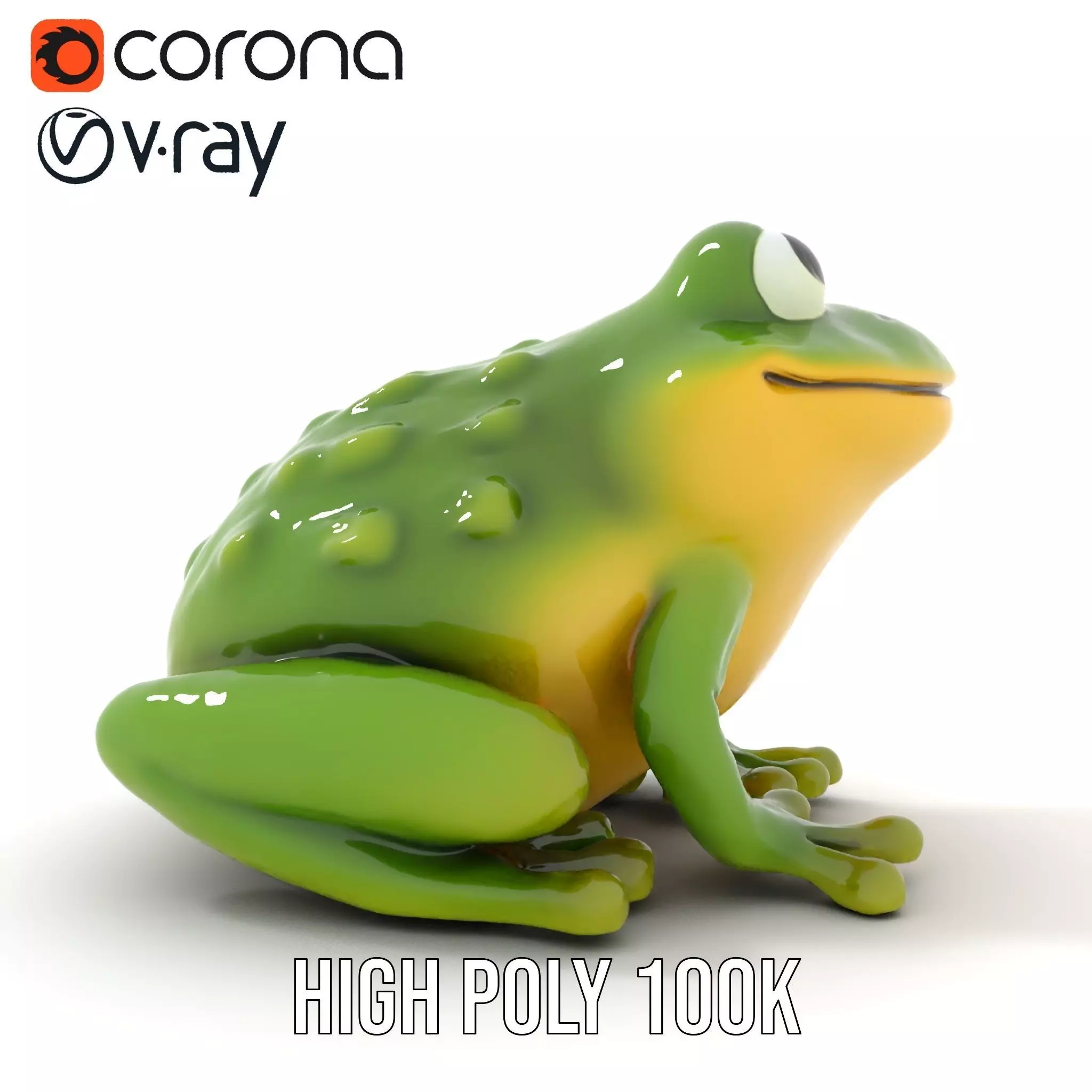 Green Frog Figurine model pack Low-poly 3D model_33