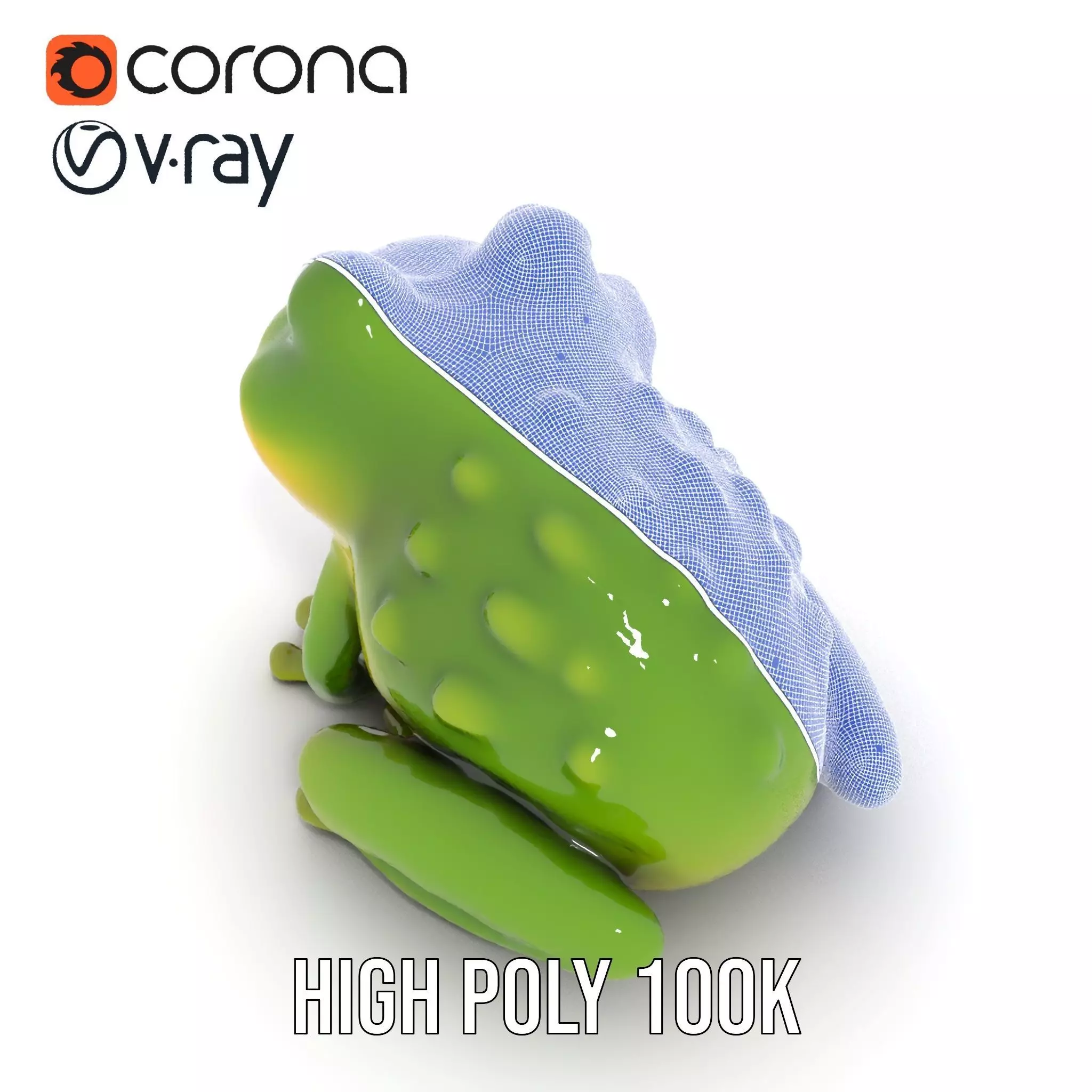 Green Frog Figurine model pack Low-poly 3D model_34