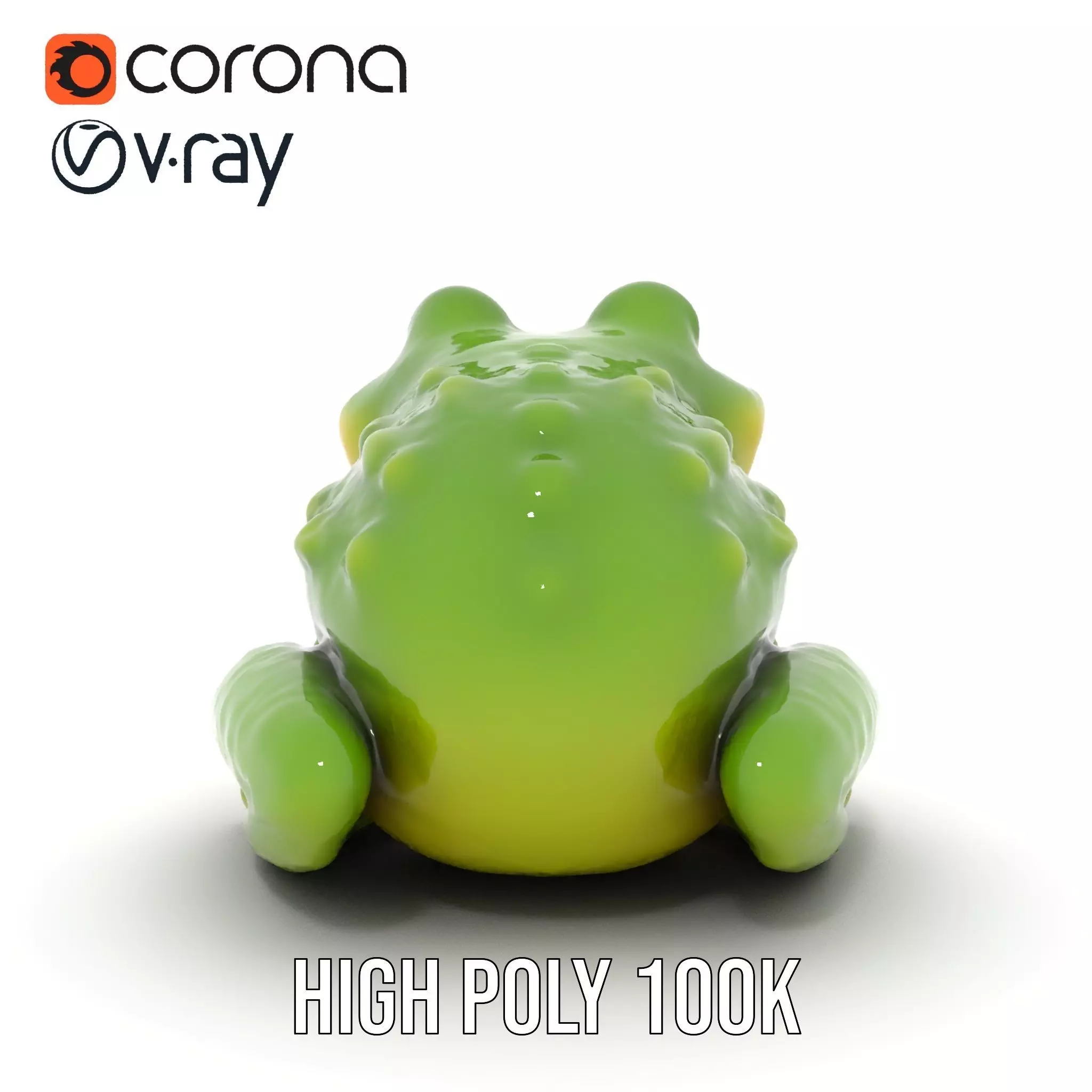 Green Frog Figurine model pack Low-poly 3D model_16