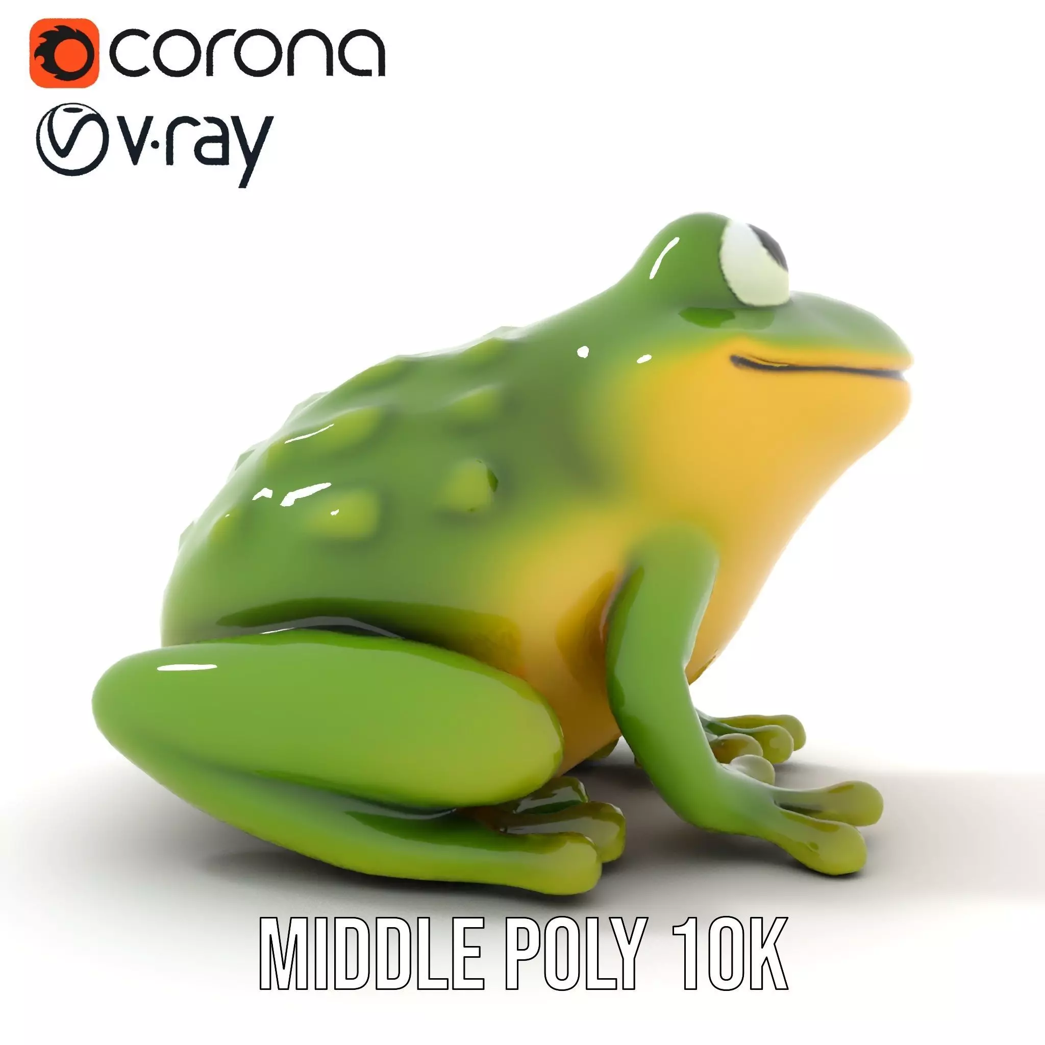 Green Frog Figurine model pack Low-poly 3D model_17