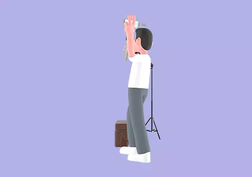 Stylized 3D Male Photographer Character - Vlog Selfie Pose 3D model_2