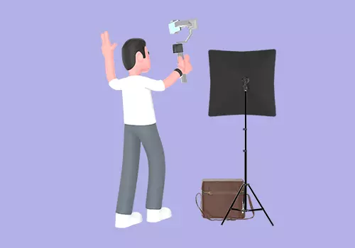 Stylized 3D Male Photographer Character - Vlog Selfie Pose 3D model_3