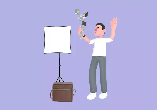 Stylized 3D Male Photographer Character - Vlog Selfie Pose 3D model_1