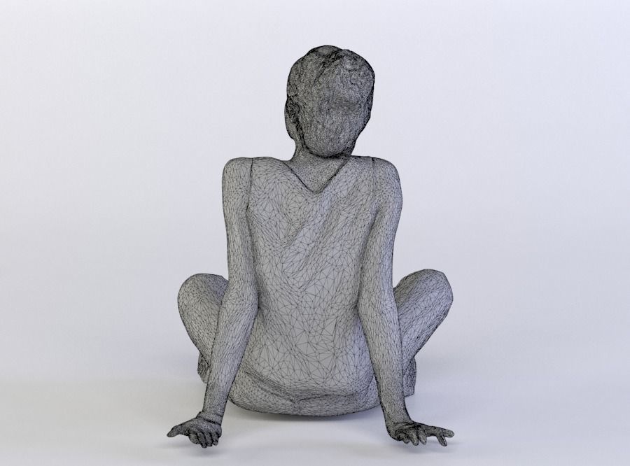 Petra 0097 Woman sitting on the ground 3D model_6