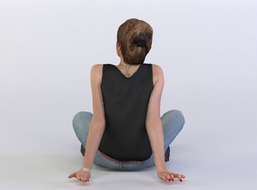 Petra 0097 Woman sitting on the ground 3D model_2