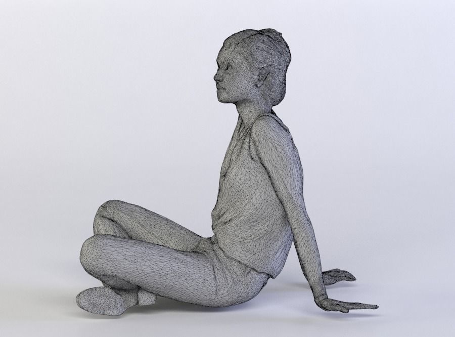 Petra 0097 Woman sitting on the ground 3D model_5