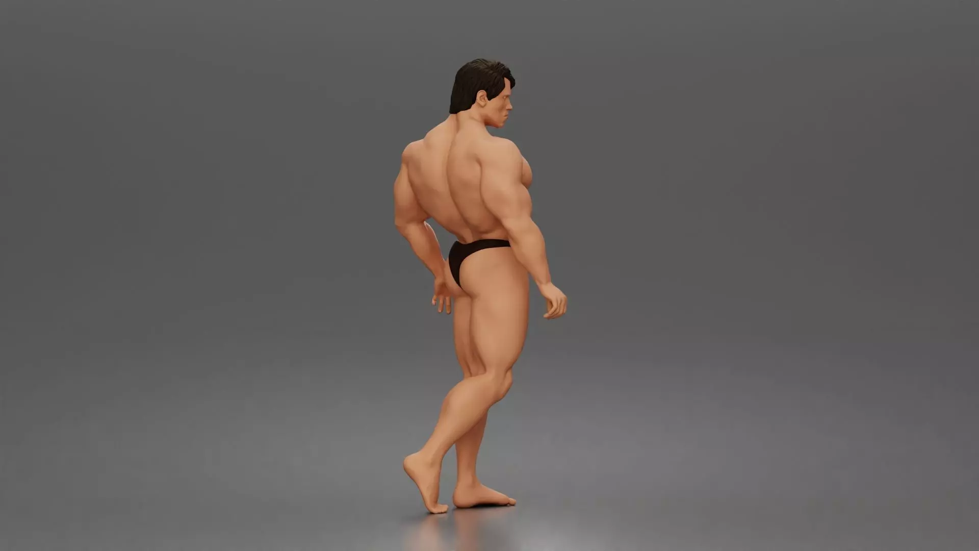 The muscular Arnold walks forward showcasing sculpted physique 3D print model_2