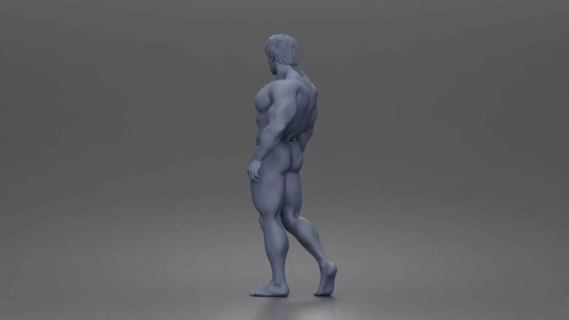 The muscular Arnold walks forward showcasing sculpted physique 3D print model_10