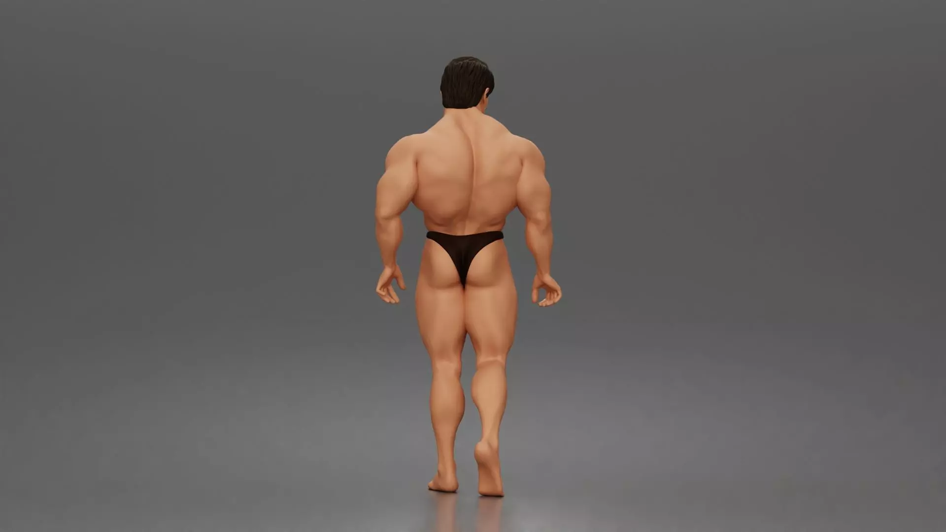 The muscular Arnold walks forward showcasing sculpted physique 3D print model_3