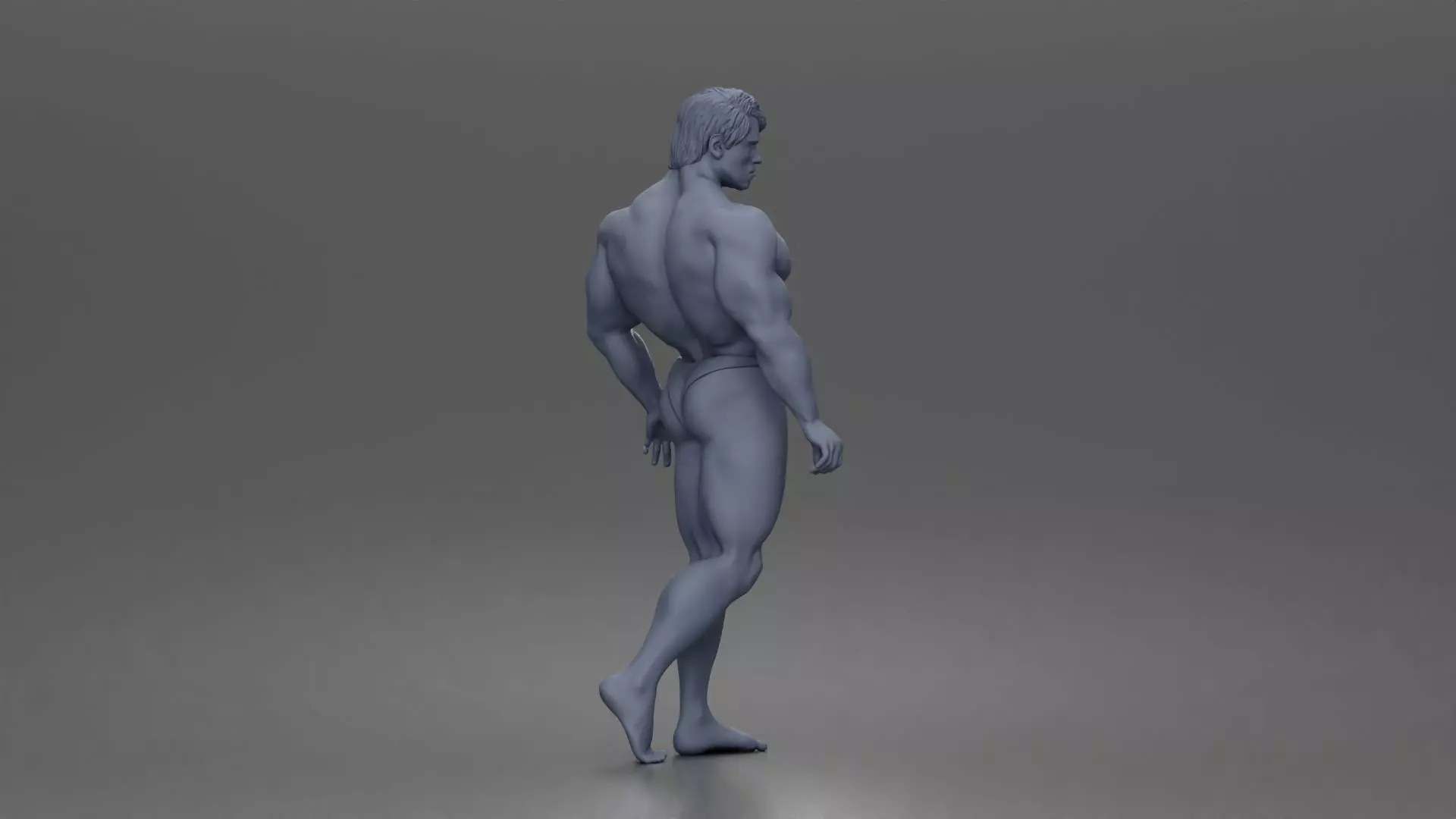 The muscular Arnold walks forward showcasing sculpted physique 3D print model_8