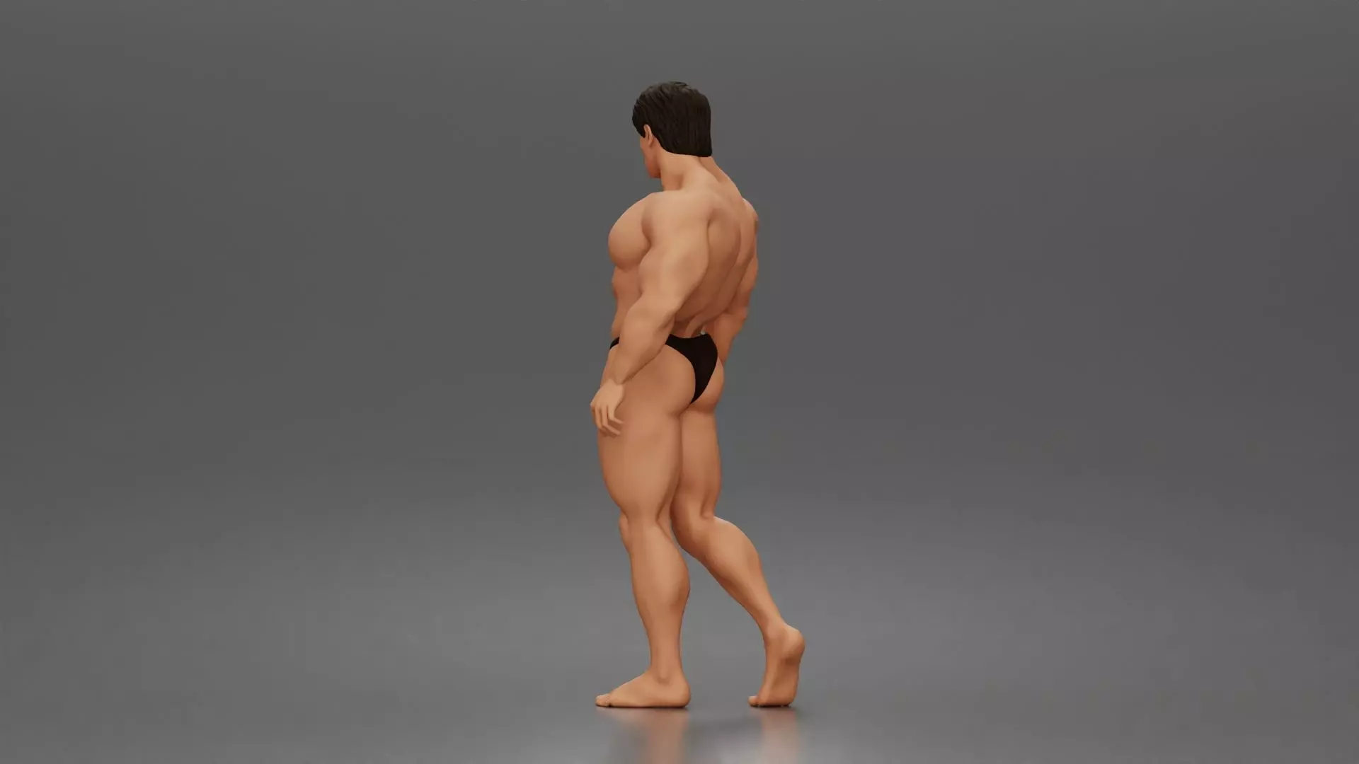 The muscular Arnold walks forward showcasing sculpted physique 3D print model_4