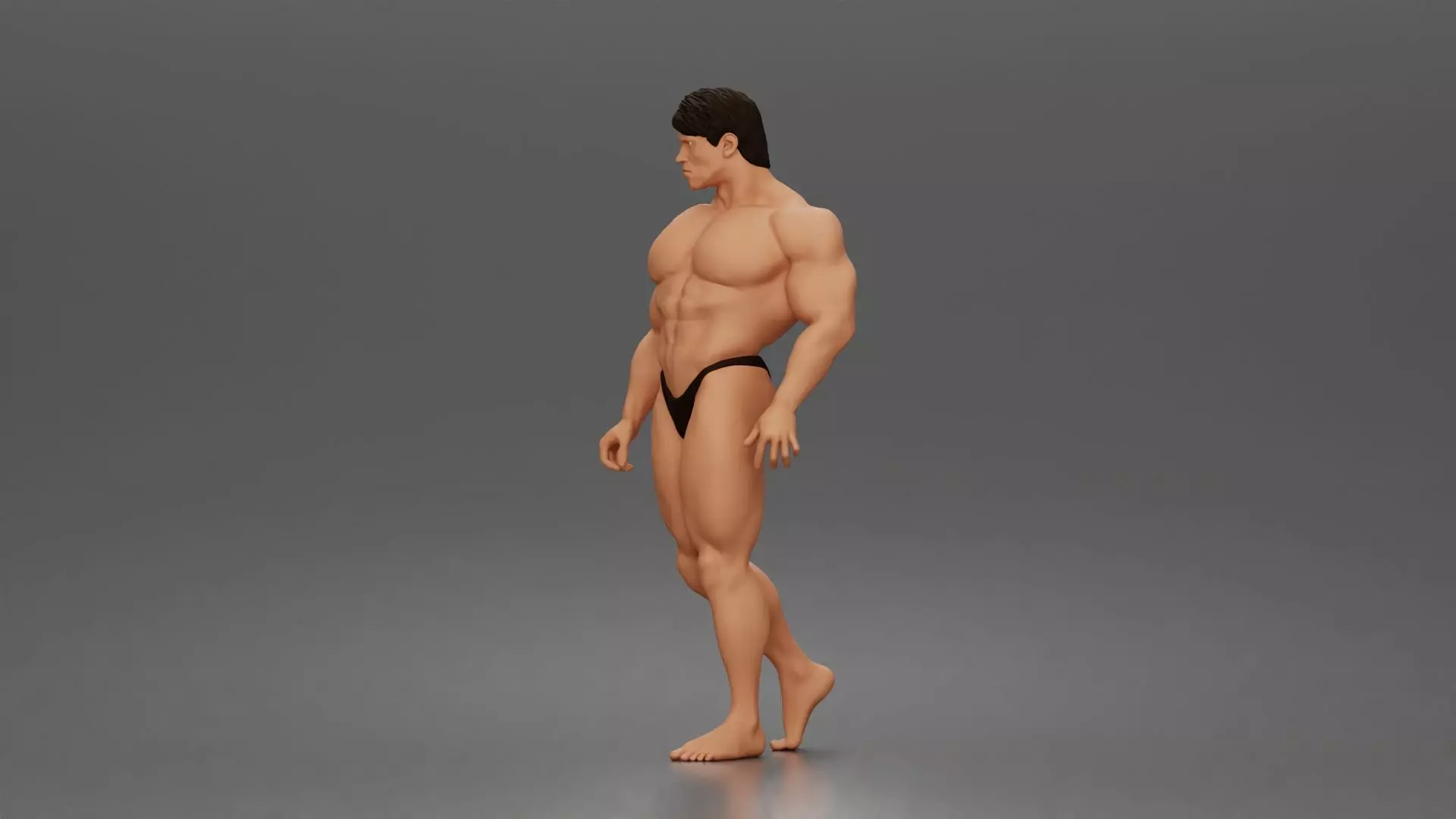 The muscular Arnold walks forward showcasing sculpted physique 3D print model_5