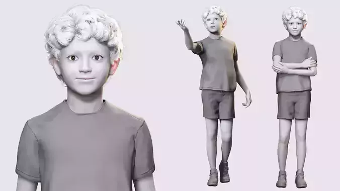 Realistic Child Character Free Ready for Animation