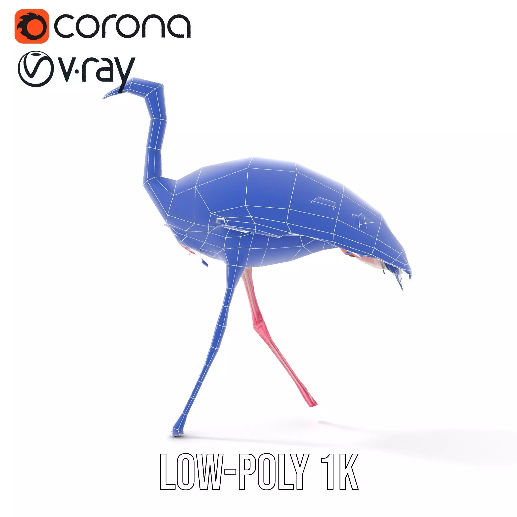 Elegant Flamingo Bird model pack Low-poly 3D model_28