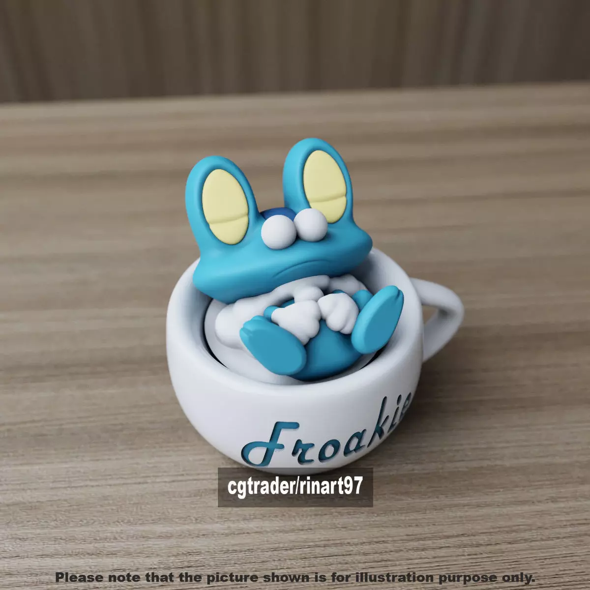 Froakie chill cup 3D print model_6