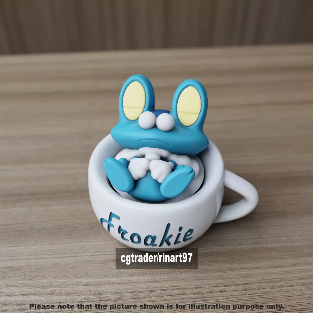 Froakie chill cup 3D print model_3