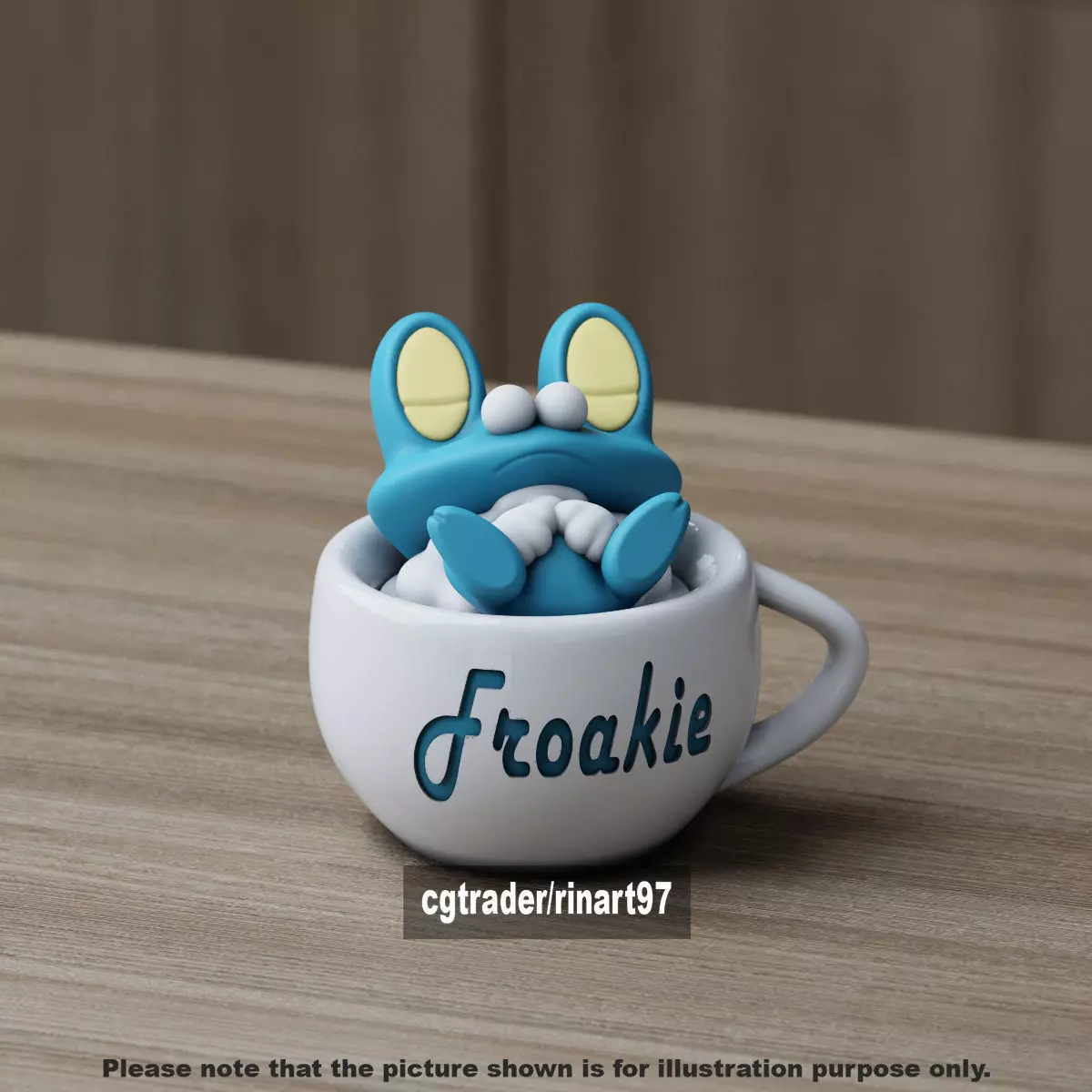 Froakie chill cup 3D print model_9