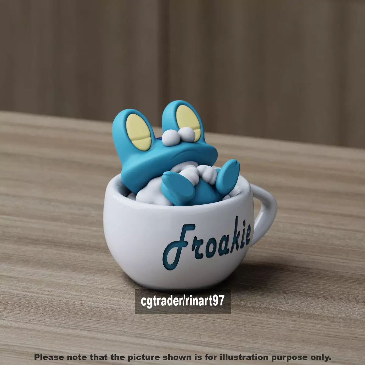 Froakie chill cup 3D print model_11
