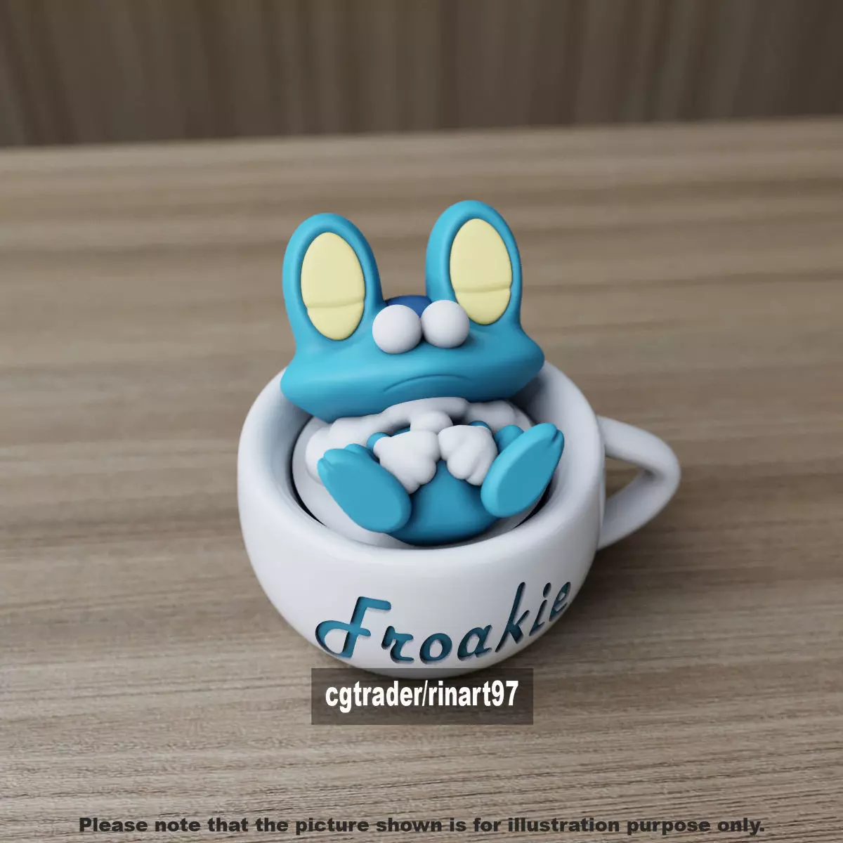 Froakie chill cup 3D print model_5