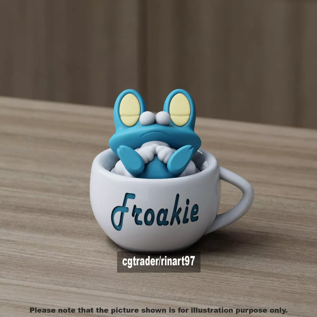 Froakie chill cup 3D print model_8