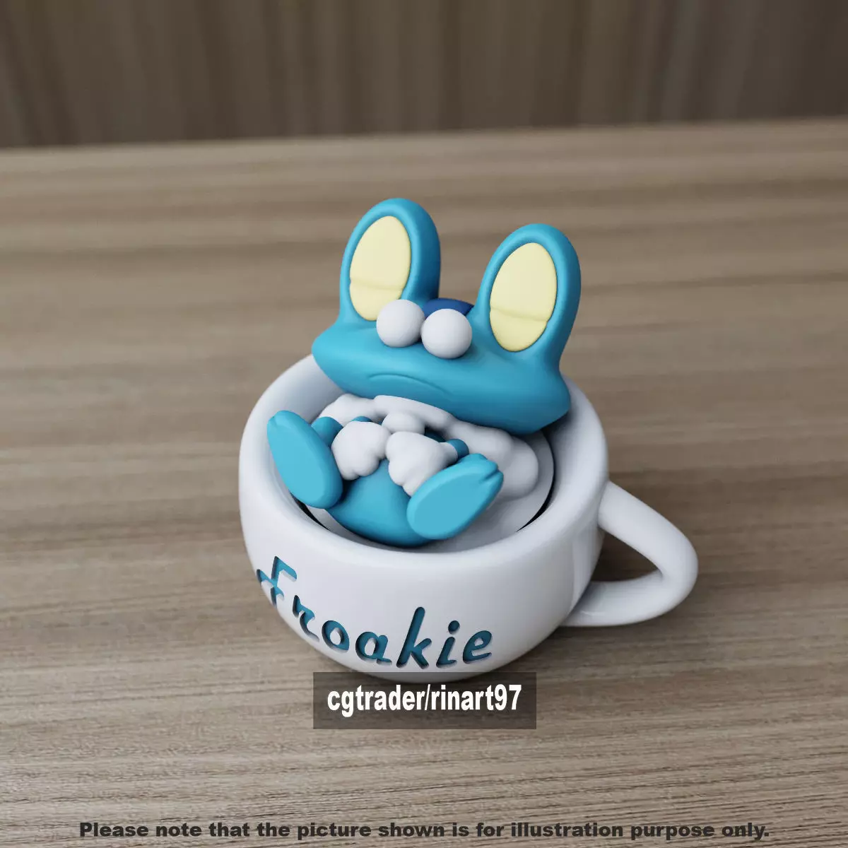 Froakie chill cup 3D print model_4