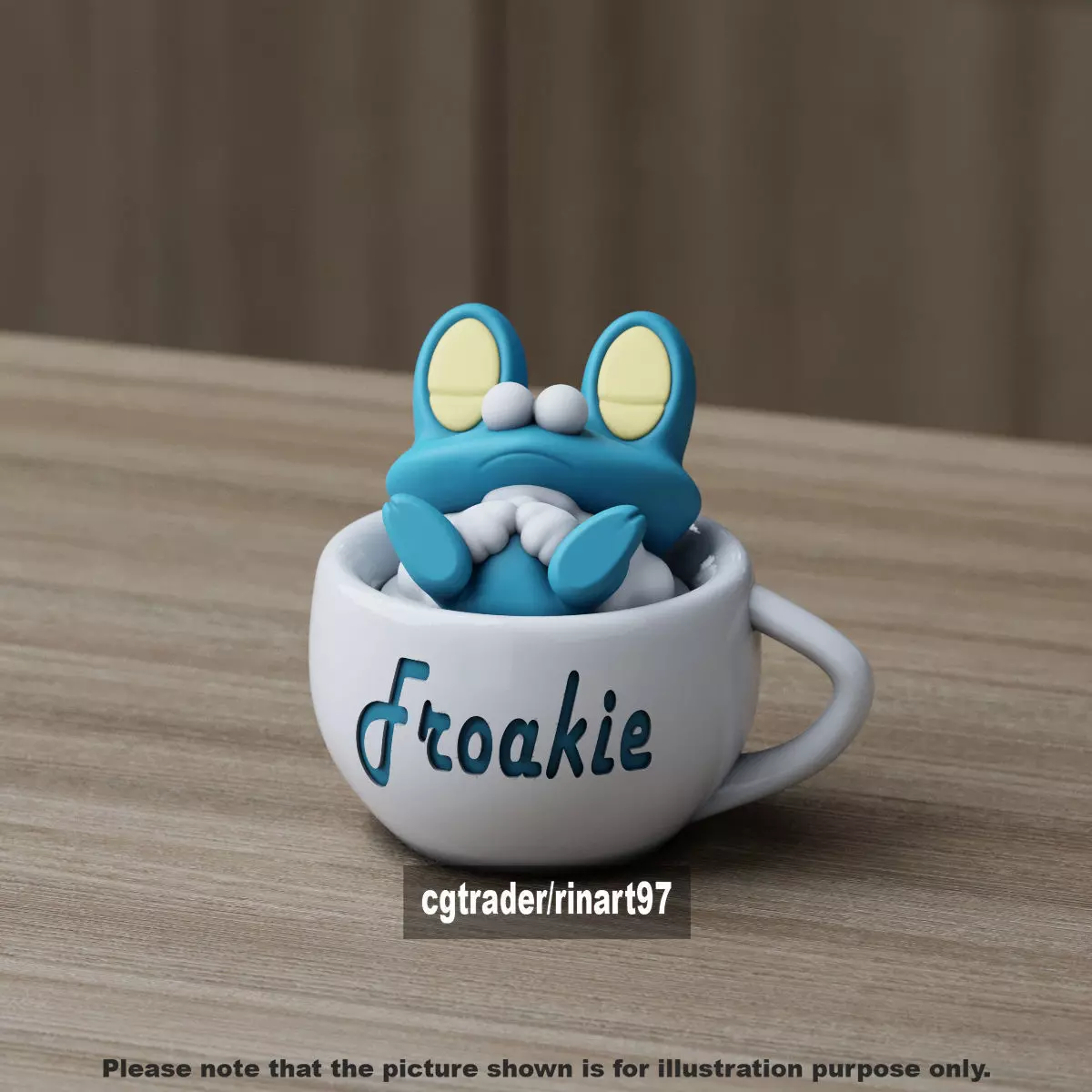 Froakie chill cup 3D print model_7