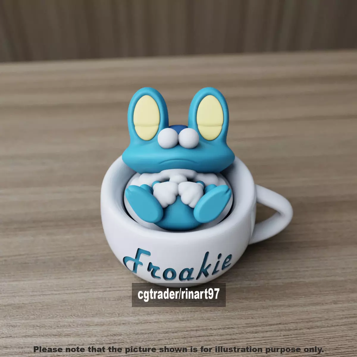 Froakie chill cup 3D print model_2