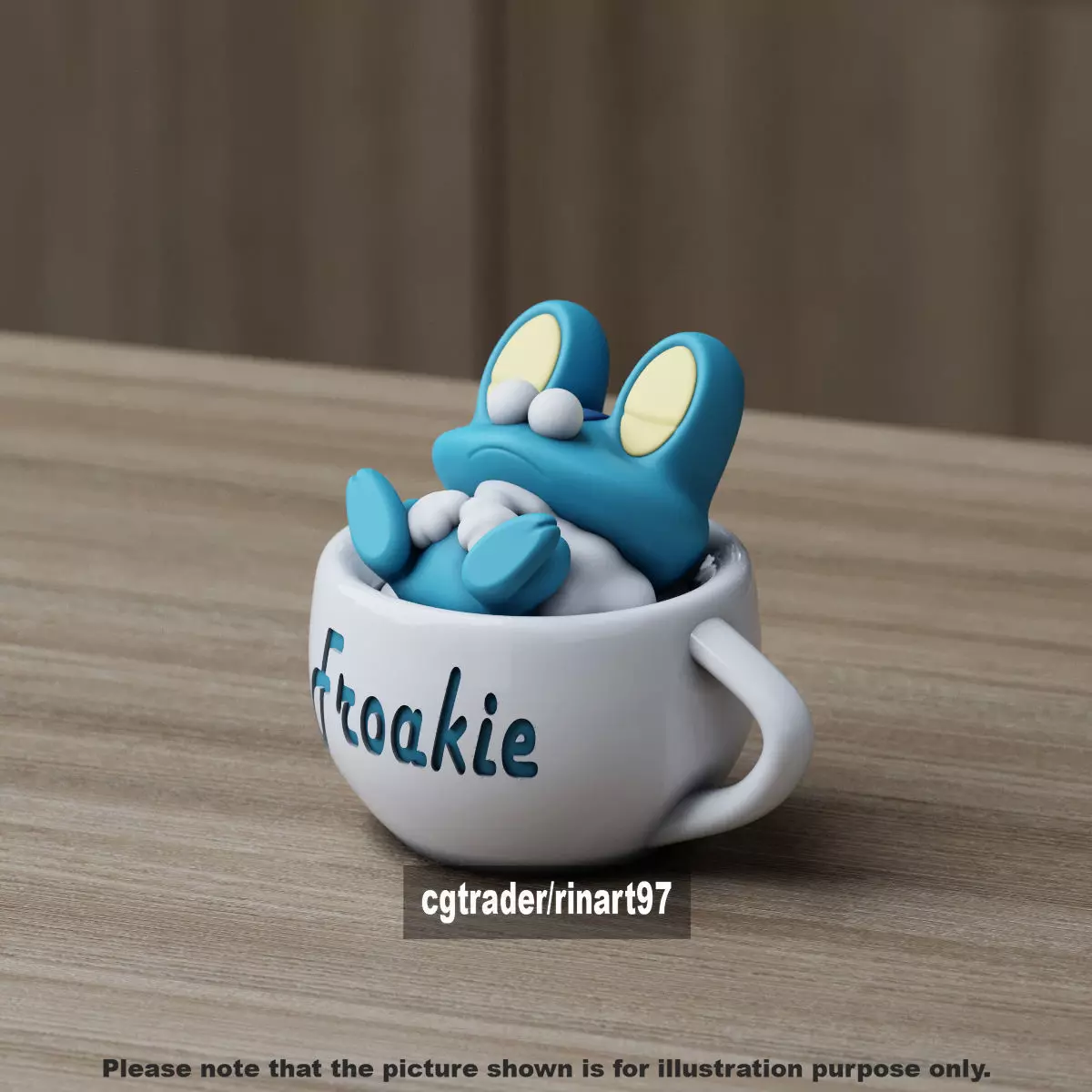 Froakie chill cup 3D print model_1