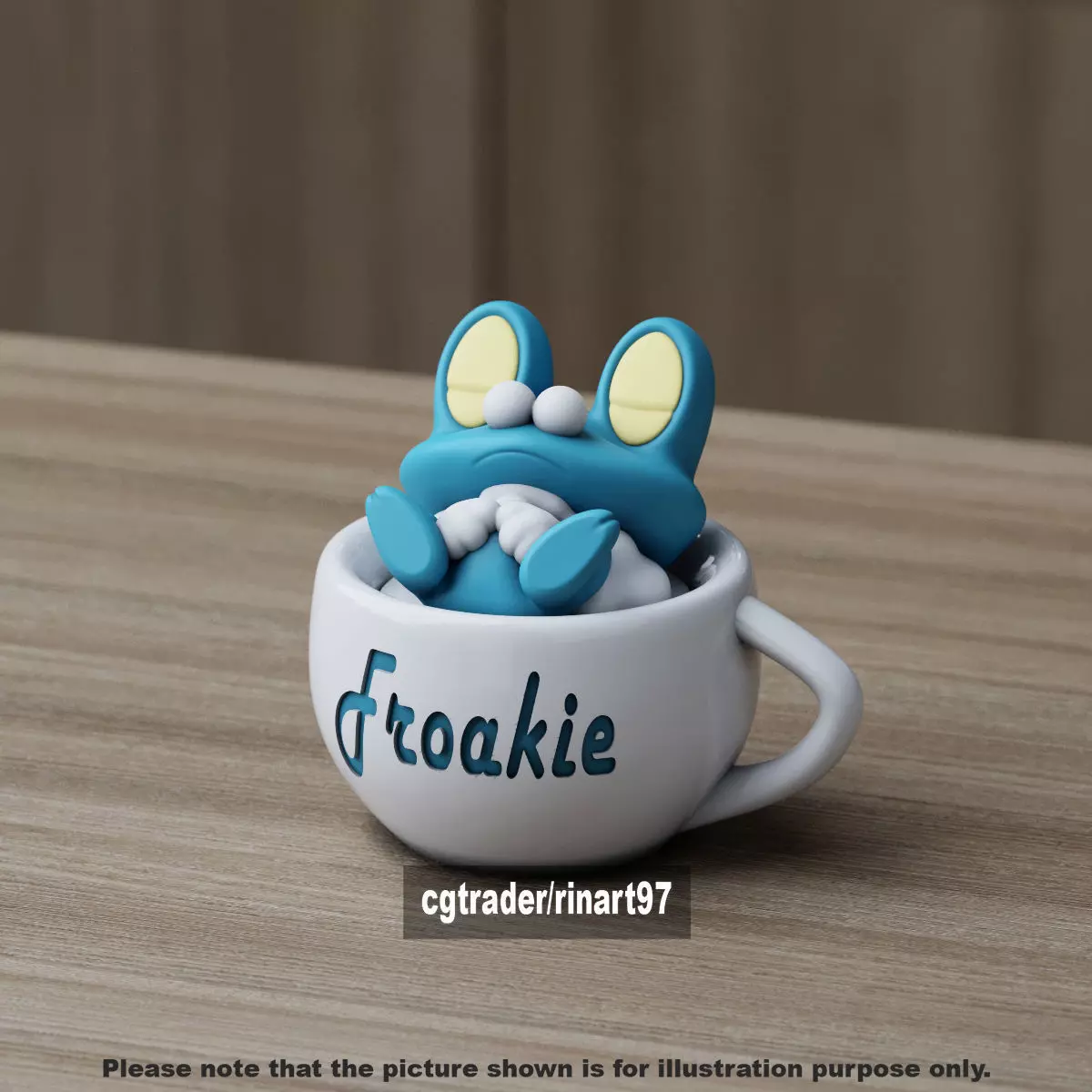 Froakie chill cup 3D print model_13