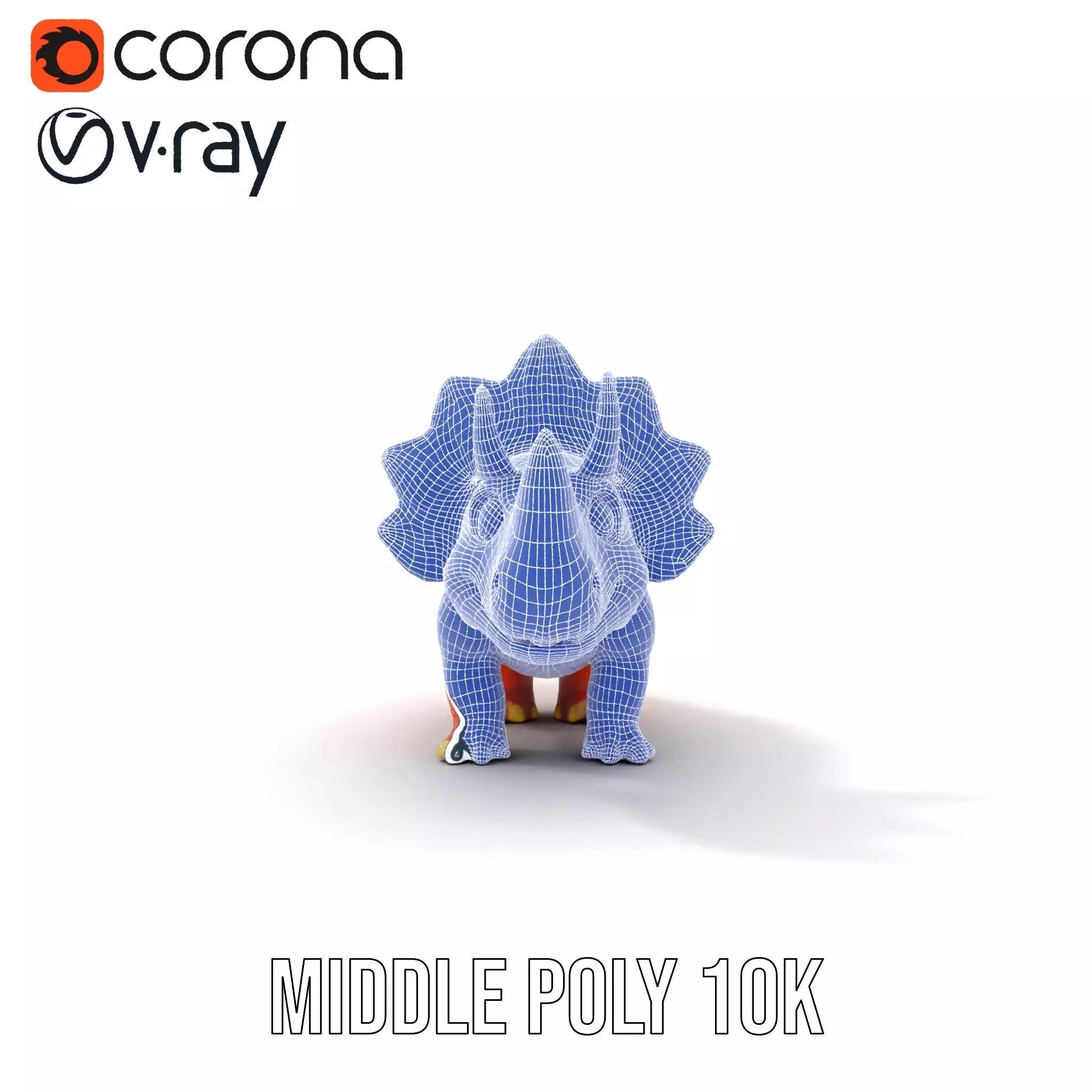 Orange Triceratops model pack Low-poly 3D model_30