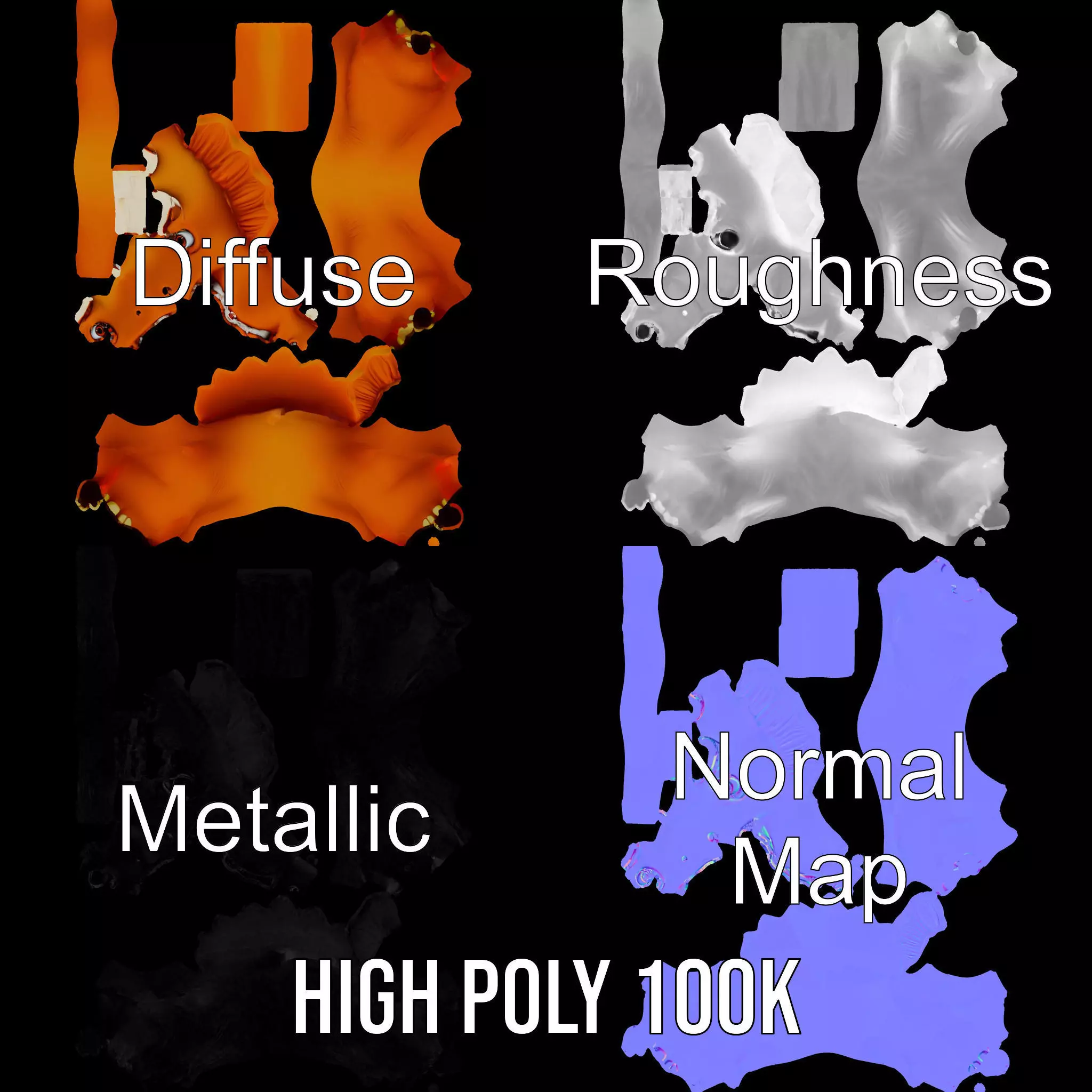 Orange Triceratops model pack Low-poly 3D model_3