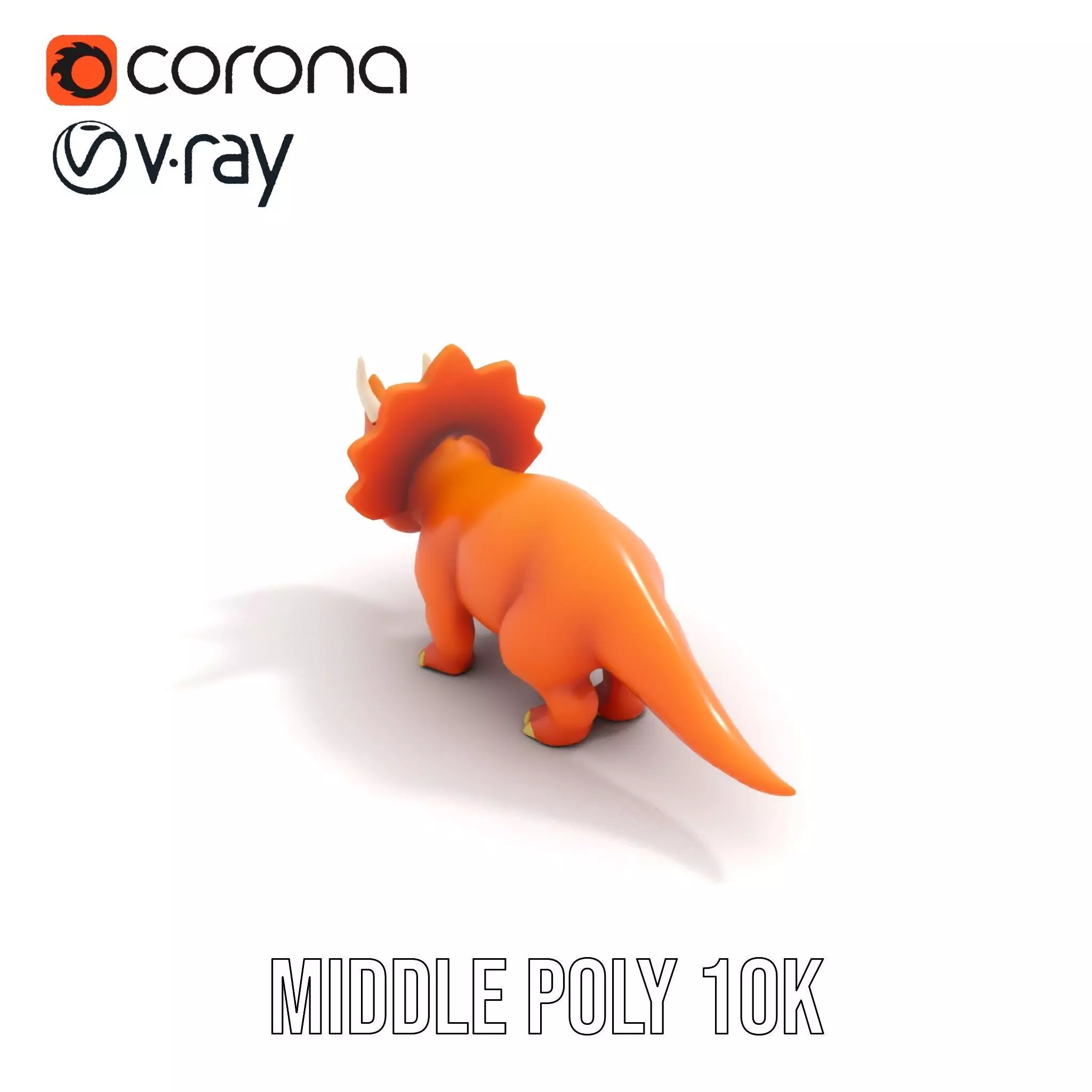 Orange Triceratops model pack Low-poly 3D model_20