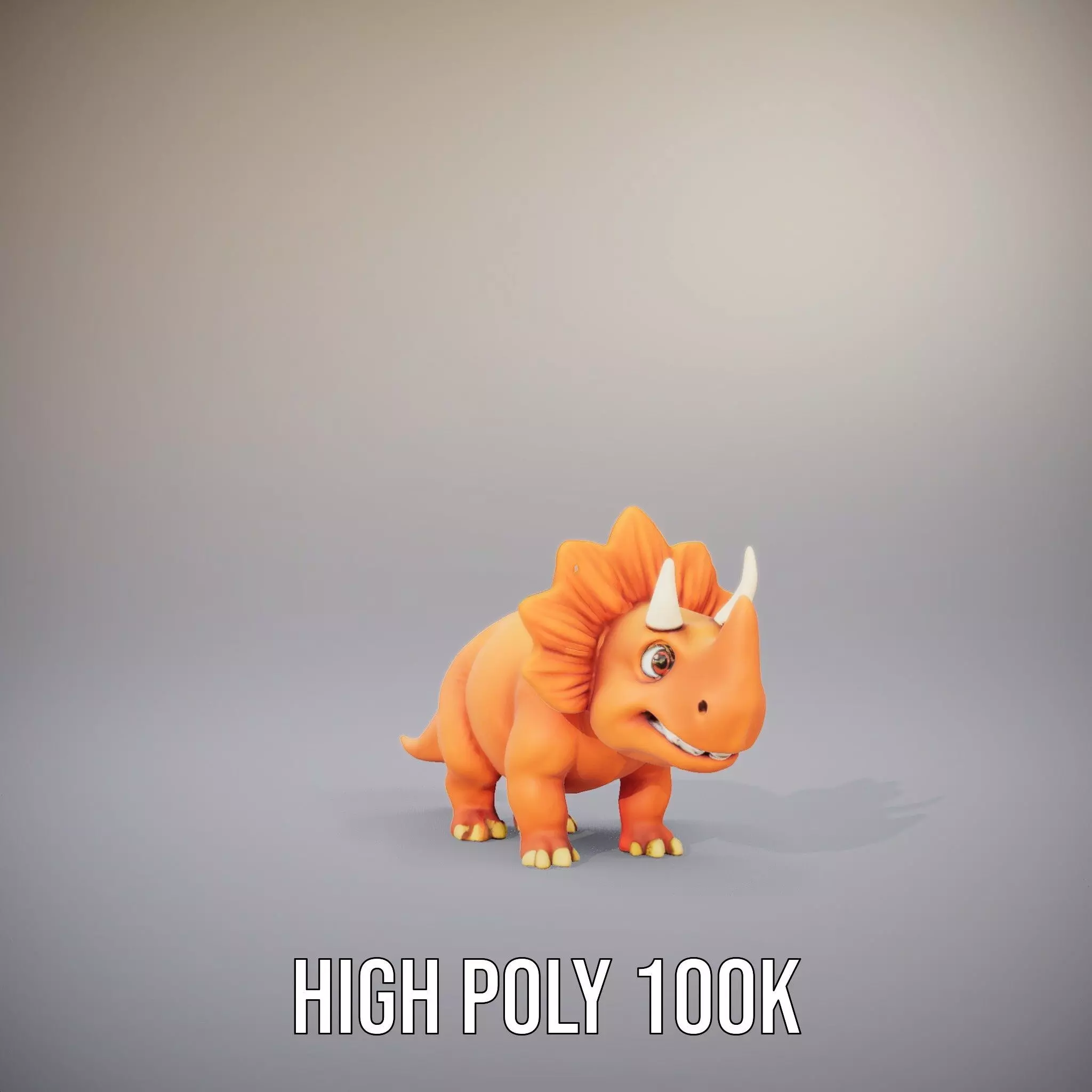 Orange Triceratops model pack Low-poly 3D model_8