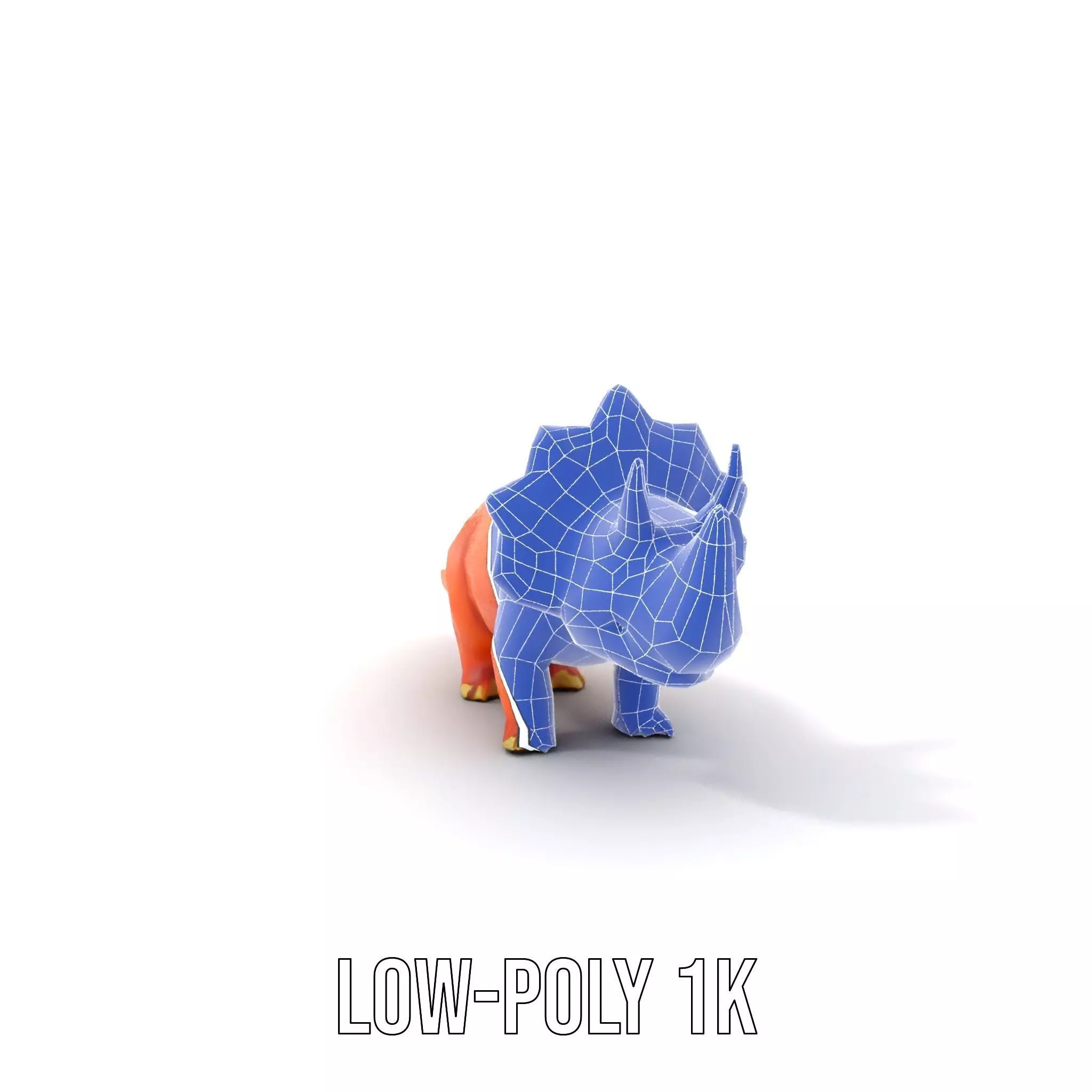 Orange Triceratops model pack Low-poly 3D model_12