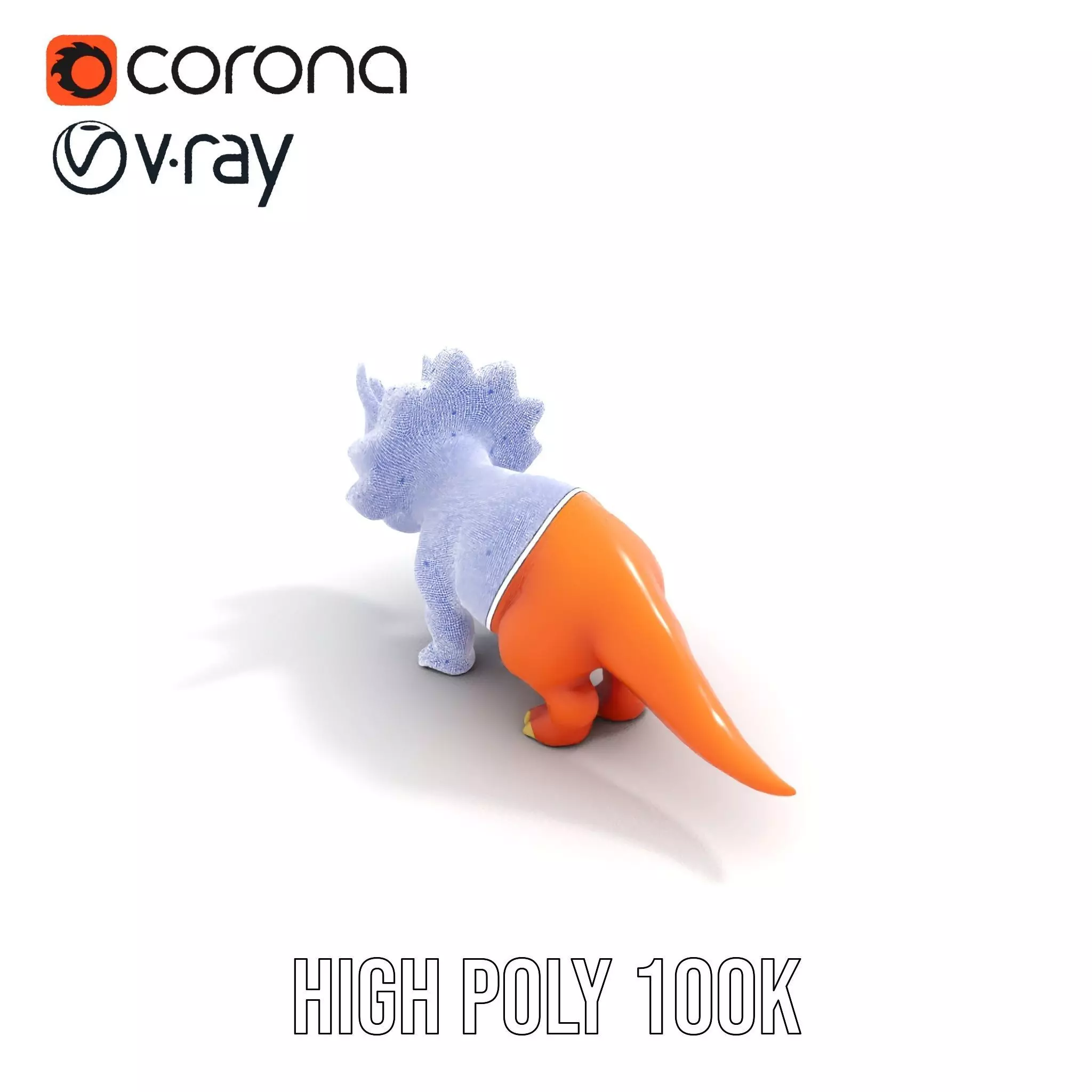 Orange Triceratops model pack Low-poly 3D model_33