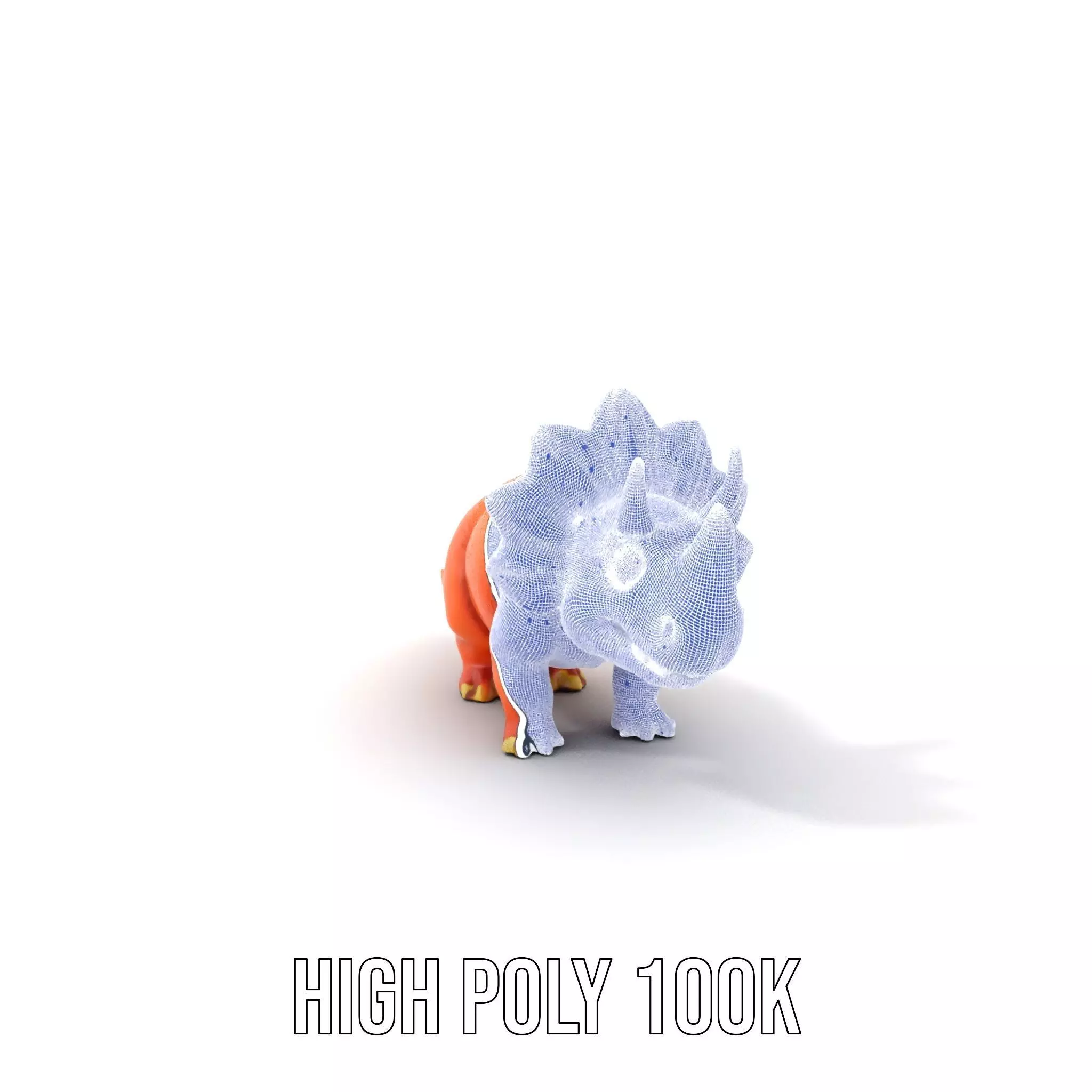 Orange Triceratops model pack Low-poly 3D model_4