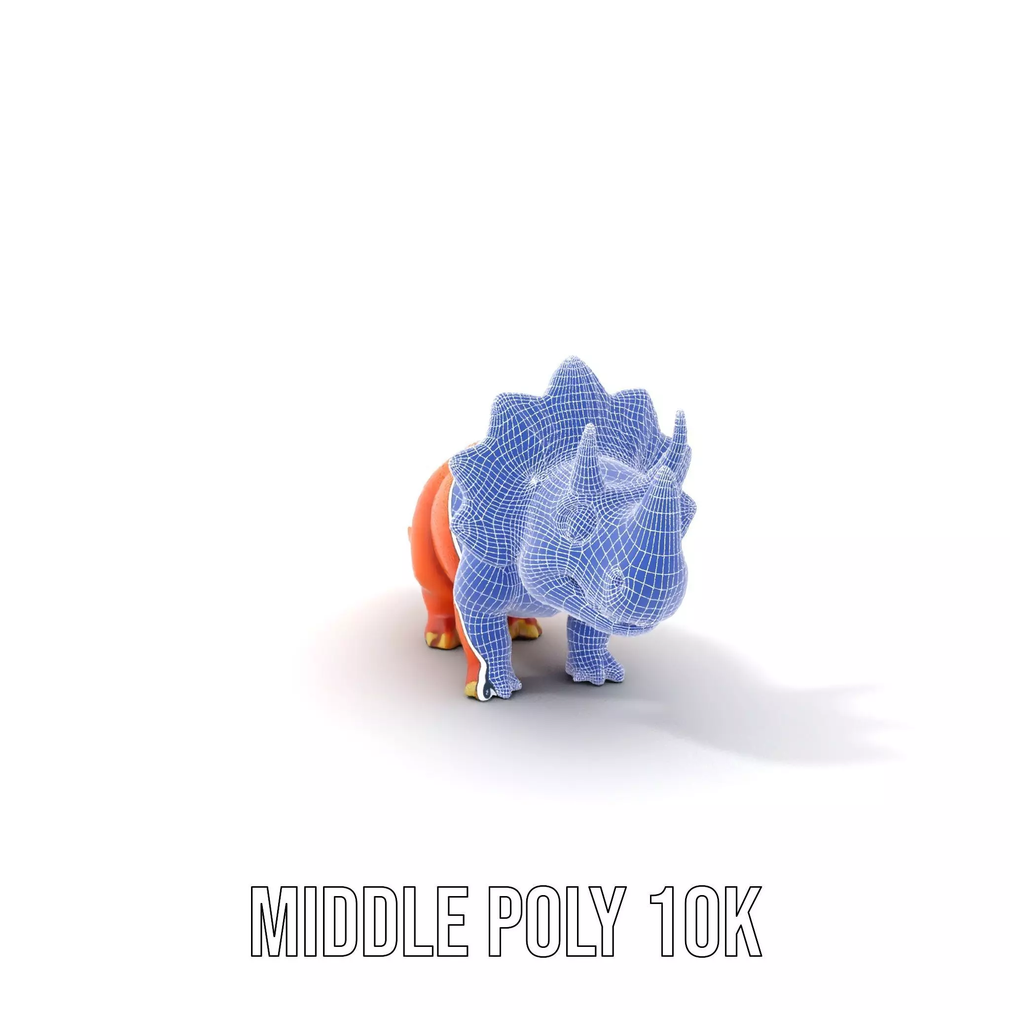 Orange Triceratops model pack Low-poly 3D model_14