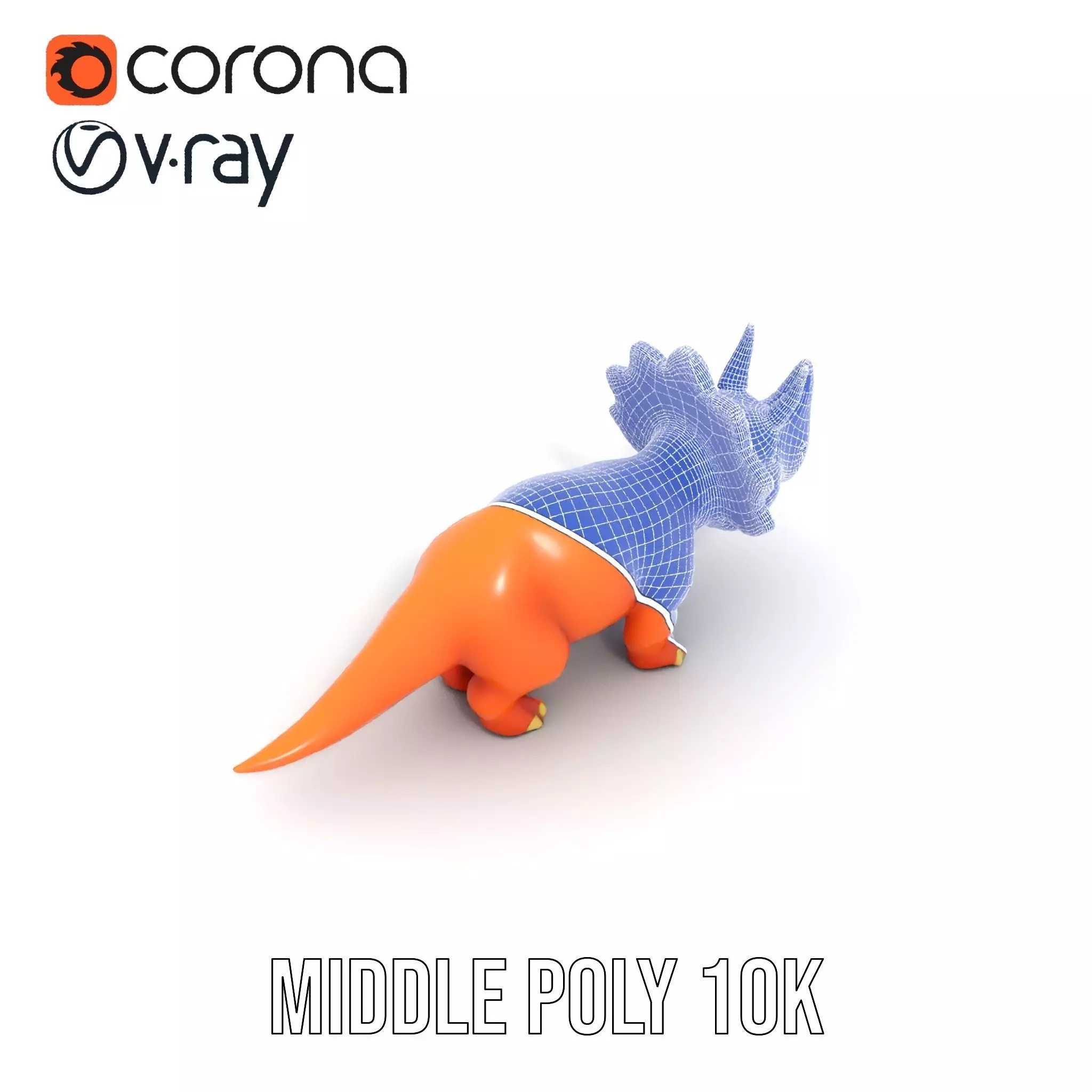 Orange Triceratops model pack Low-poly 3D model_17