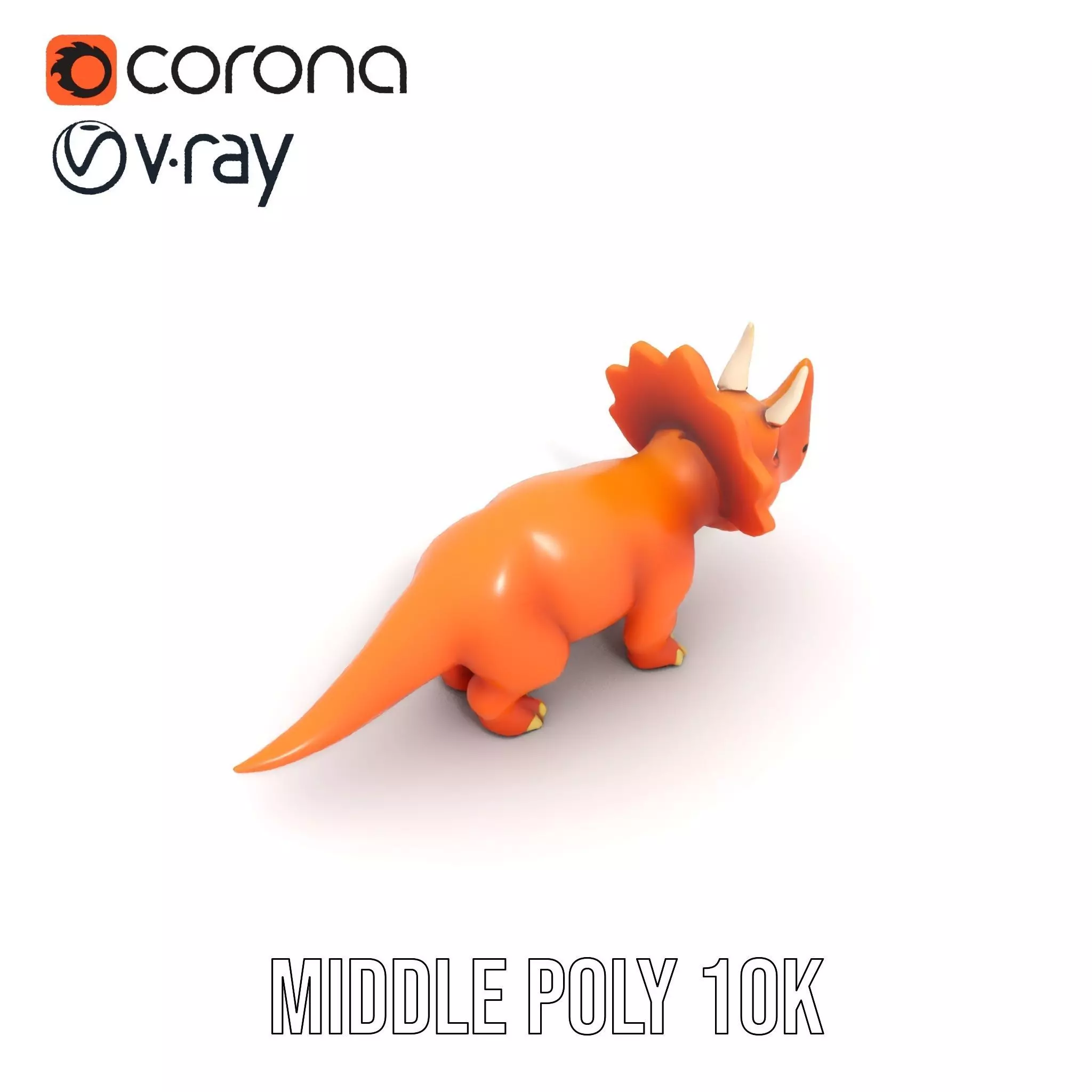 Orange Triceratops model pack Low-poly 3D model_22