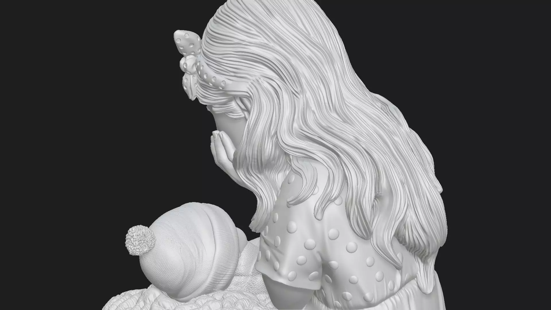 Sister And Newborn Gift Model STL 3D print model_7
