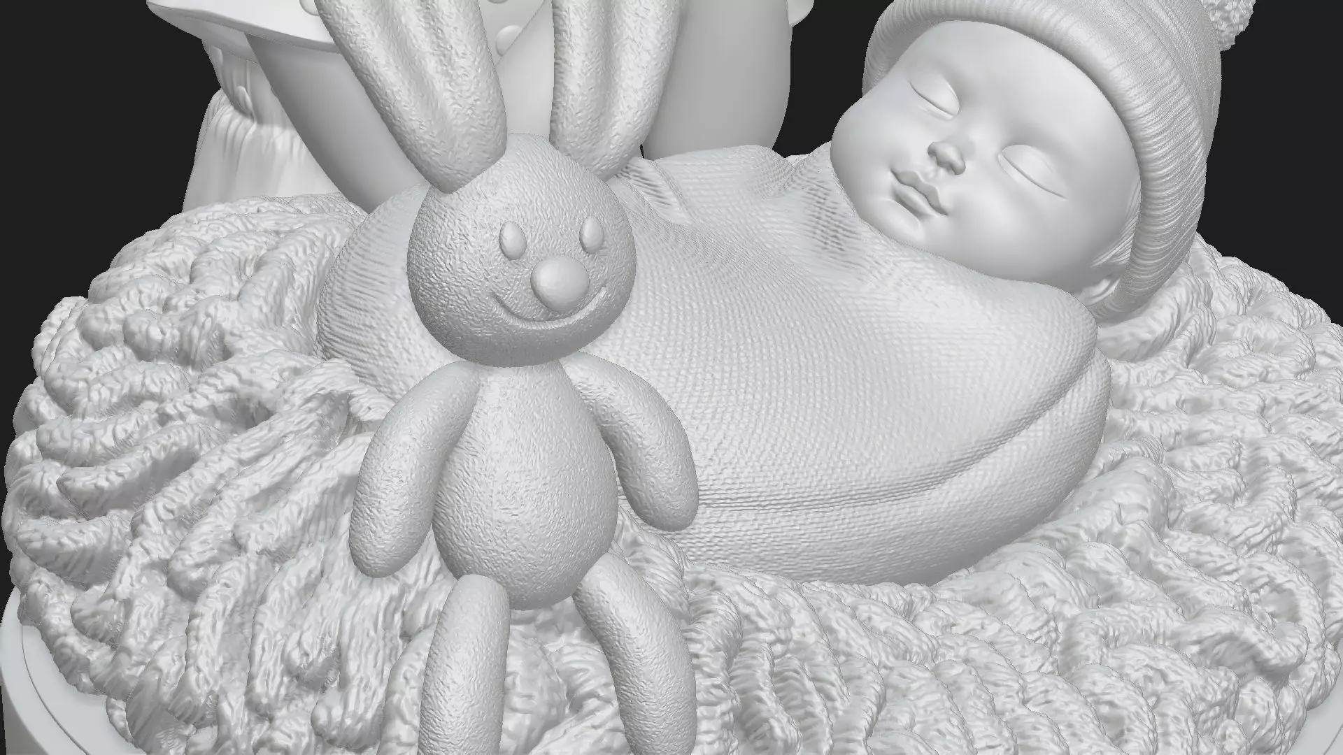 Sister And Newborn Gift Model STL 3D print model_5