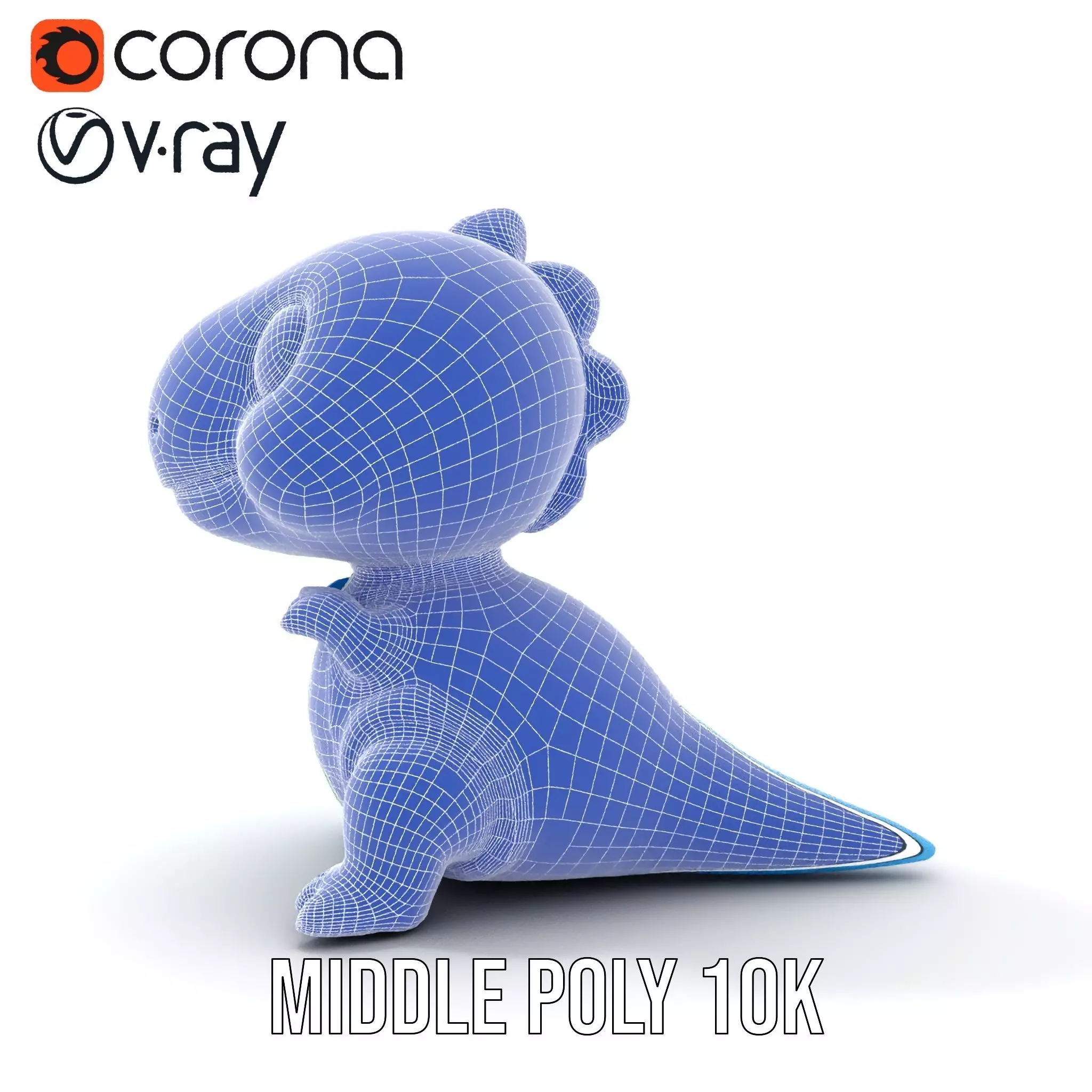 Blue Dinosaur Figure model pack Low-poly 3D model_19