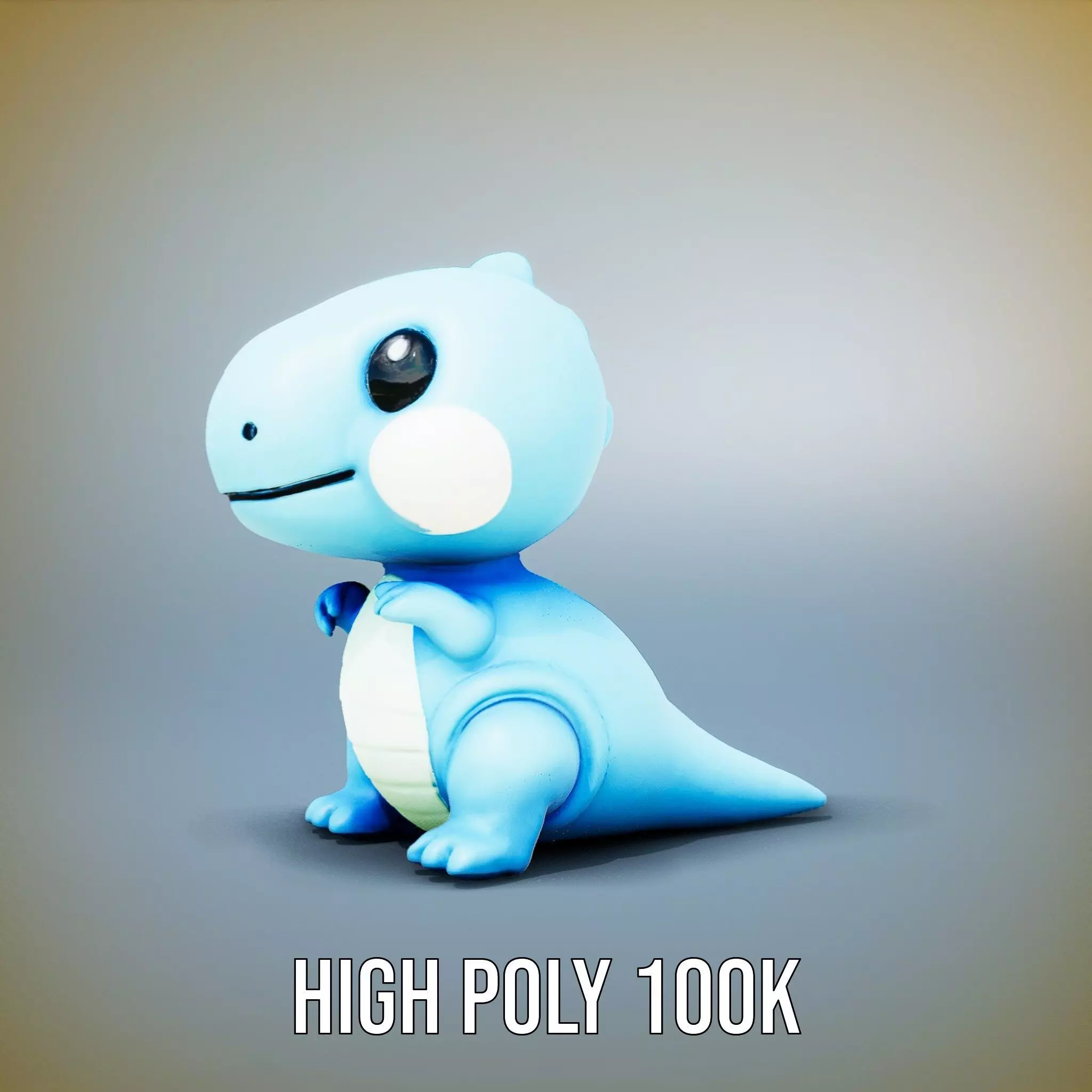 Blue Dinosaur Figure model pack Low-poly 3D model_27