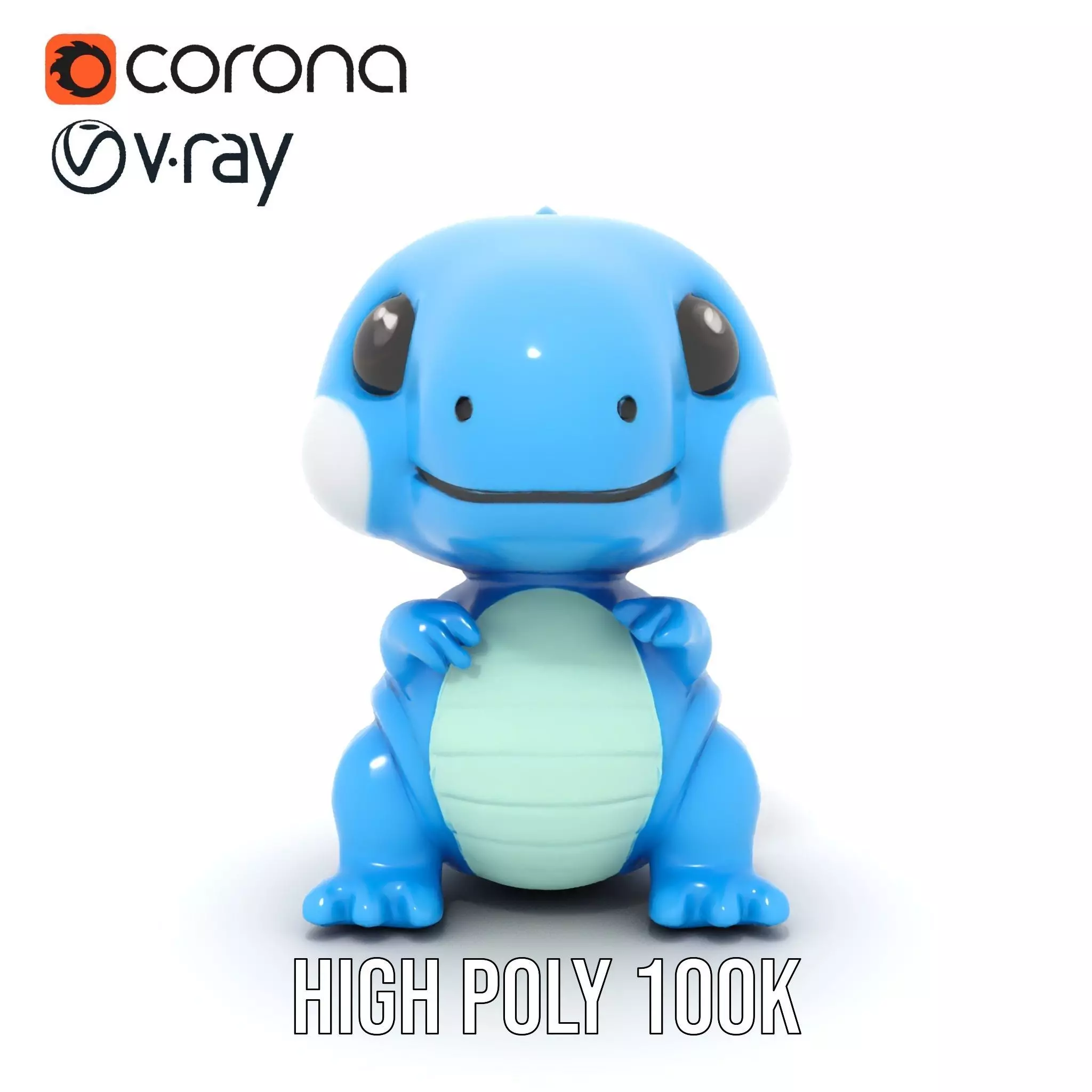 Blue Dinosaur Figure model pack Low-poly 3D model_21