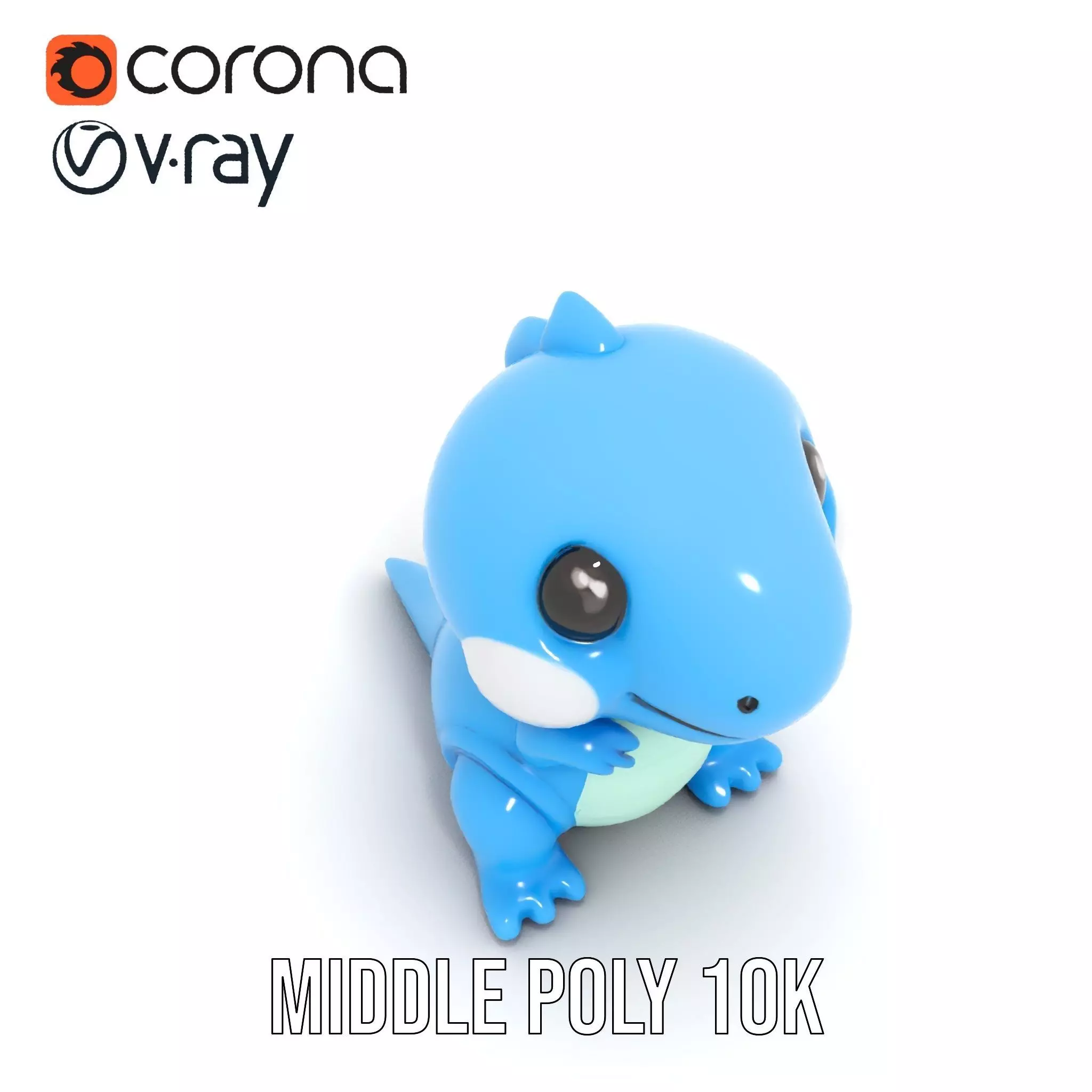 Blue Dinosaur Figure model pack Low-poly 3D model_28