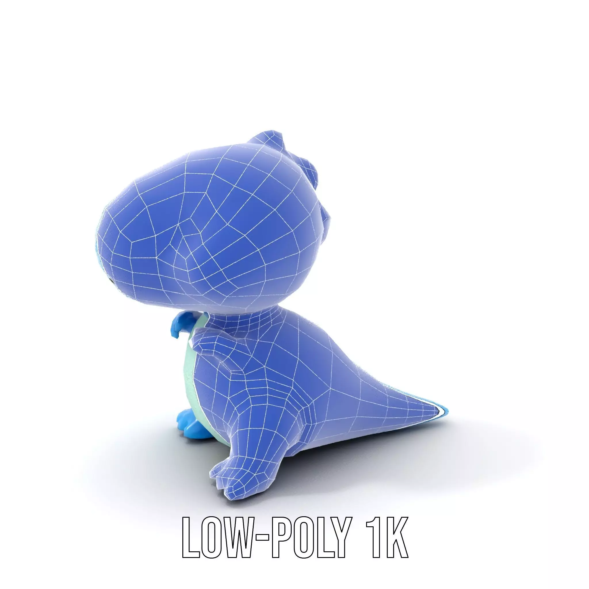Blue Dinosaur Figure model pack Low-poly 3D model_29