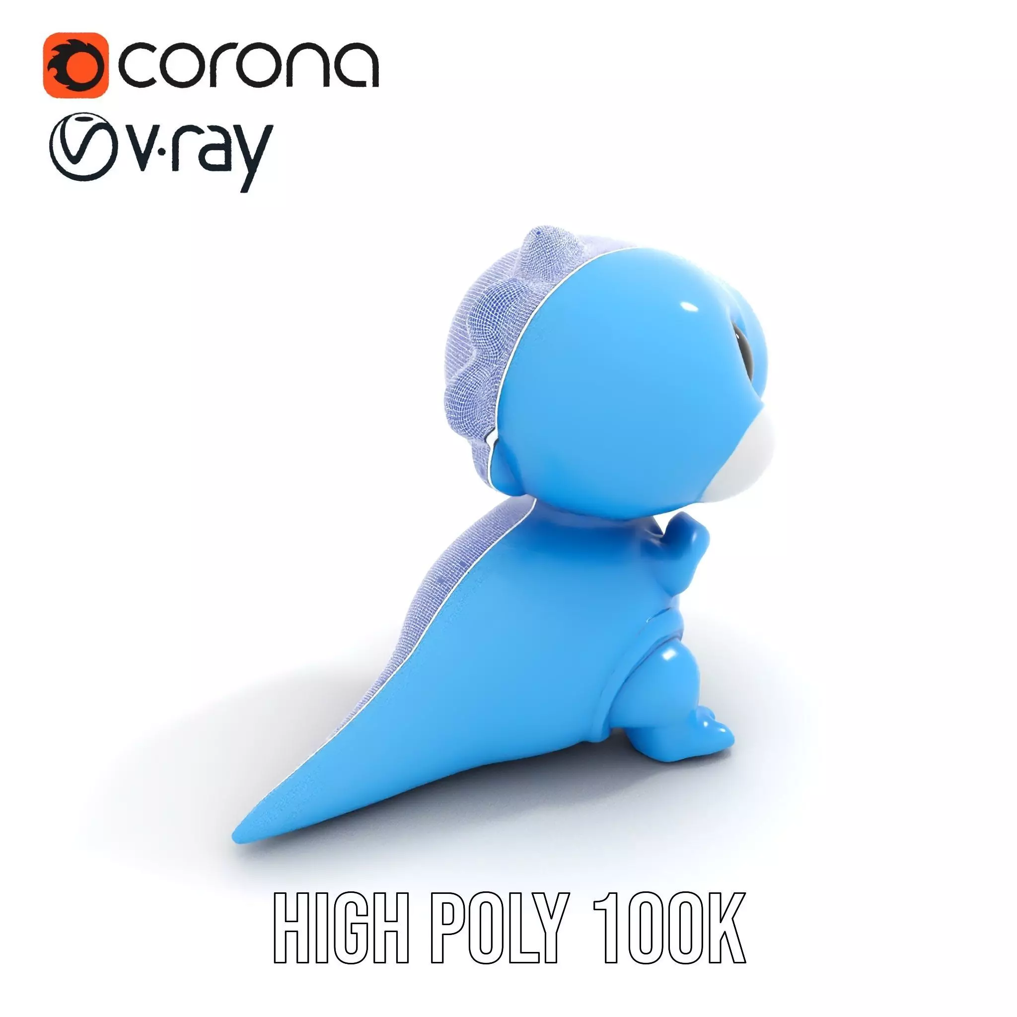 Blue Dinosaur Figure model pack Low-poly 3D model_34