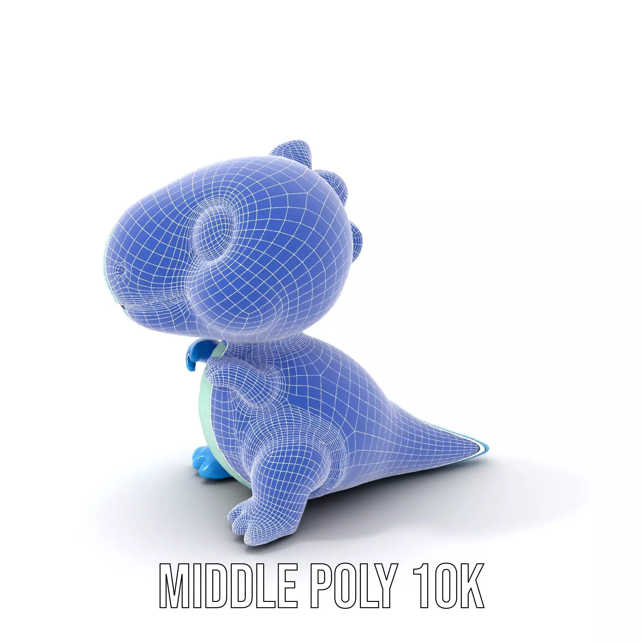 Blue Dinosaur Figure model pack Low-poly 3D model_25